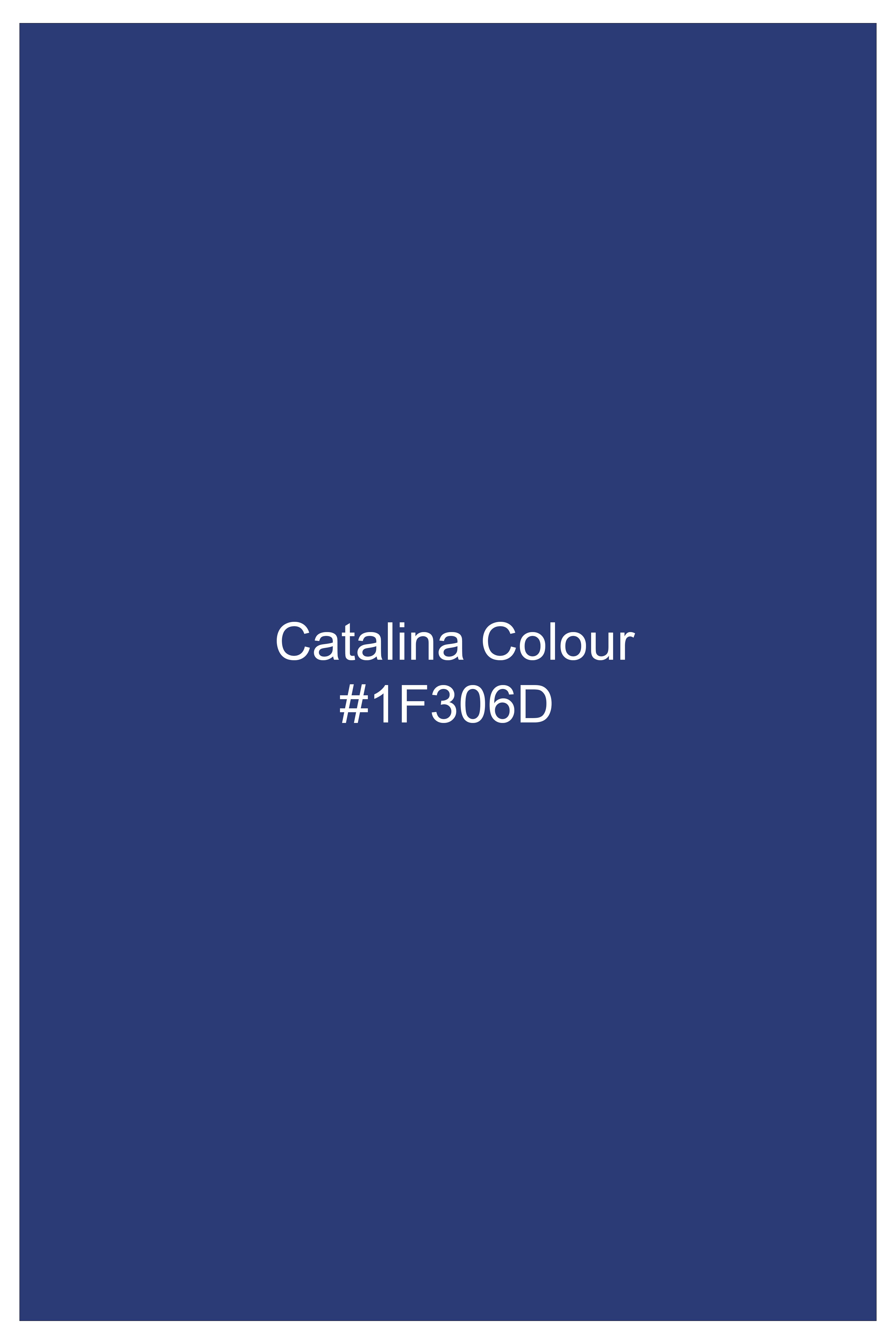 Catalina Blue Dobby Textured Wool Blend Blazer