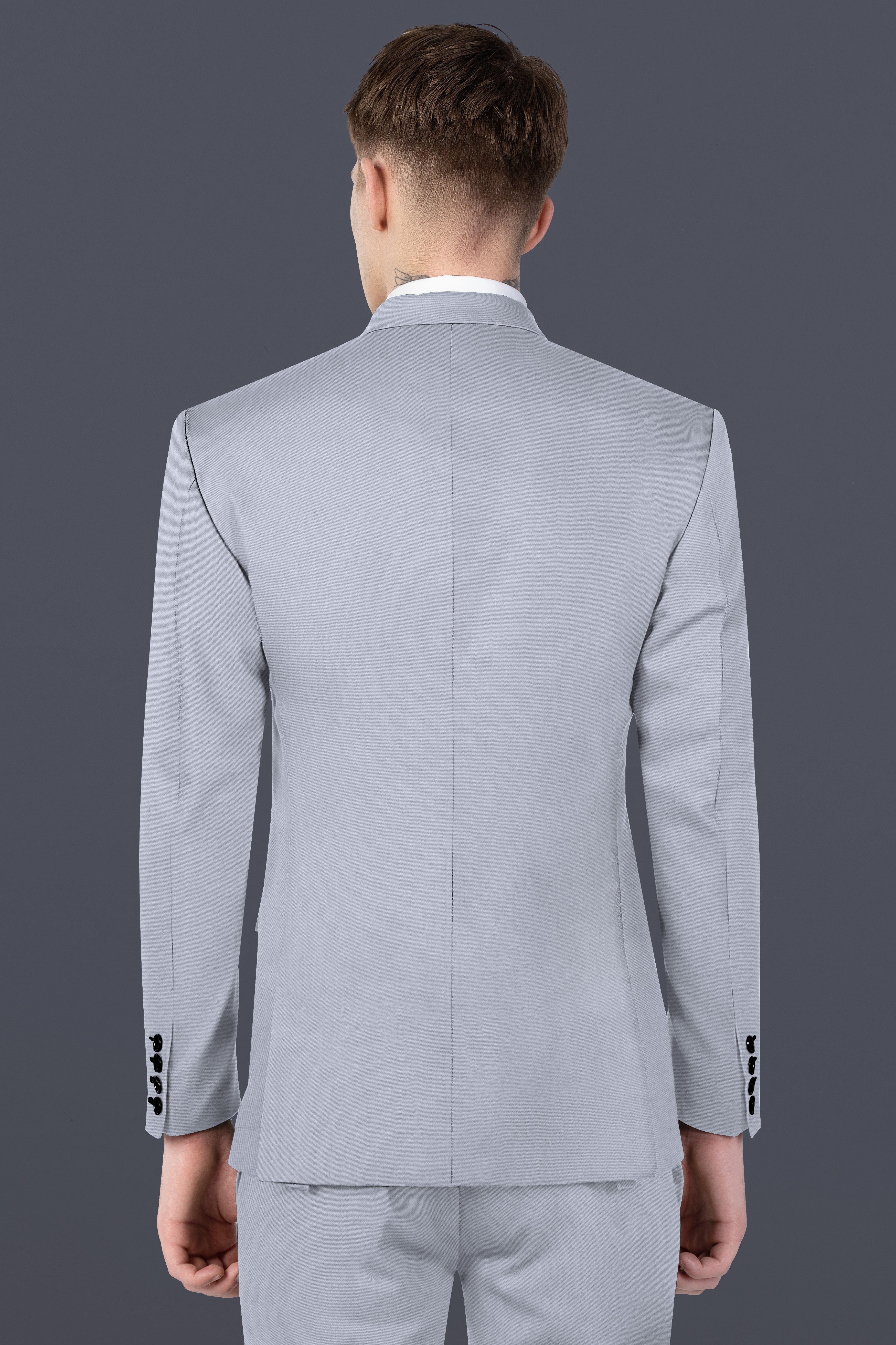 Cadet Grey Solid Premium Cotton Blazer