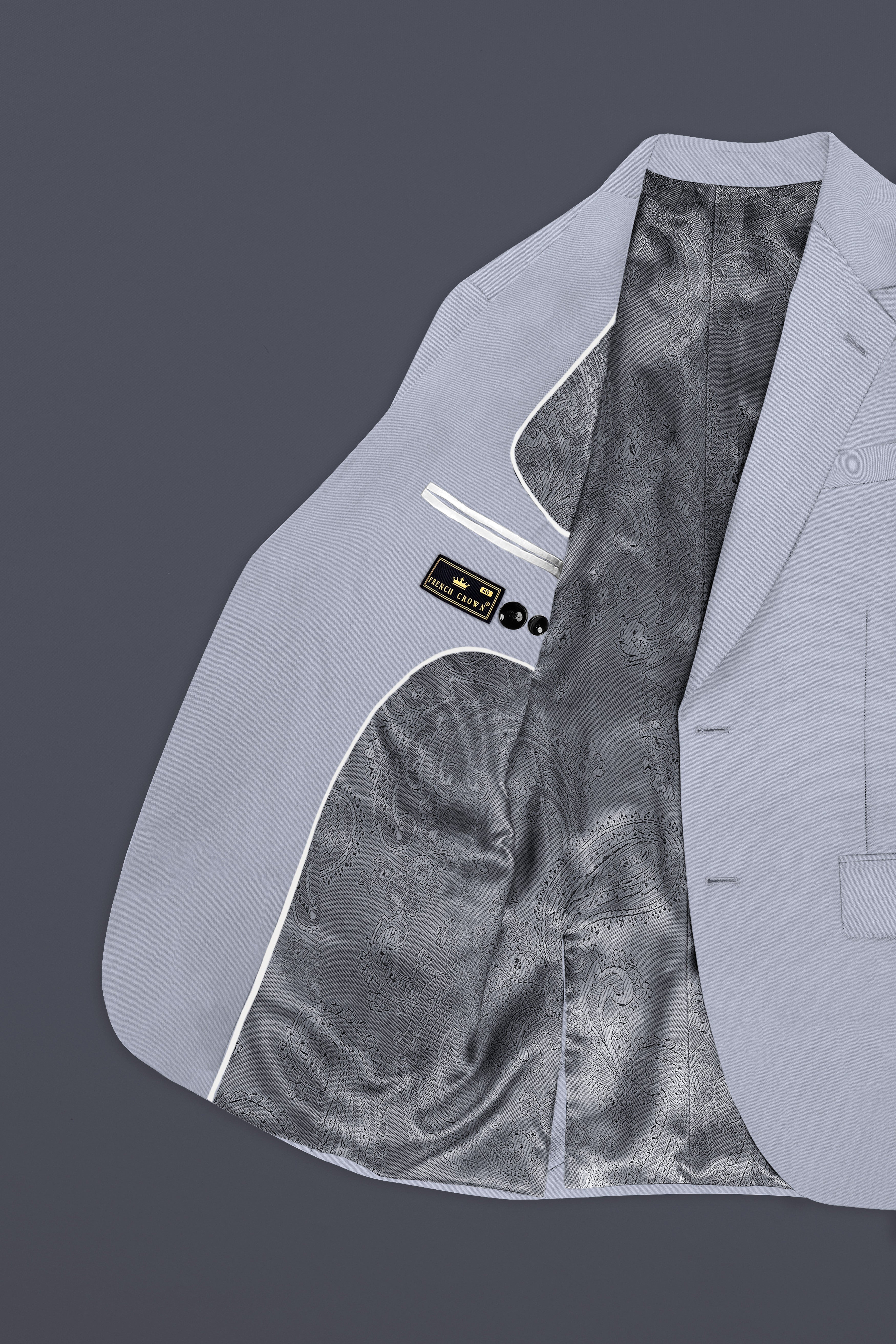 Cadet Grey Solid Premium Cotton Blazer