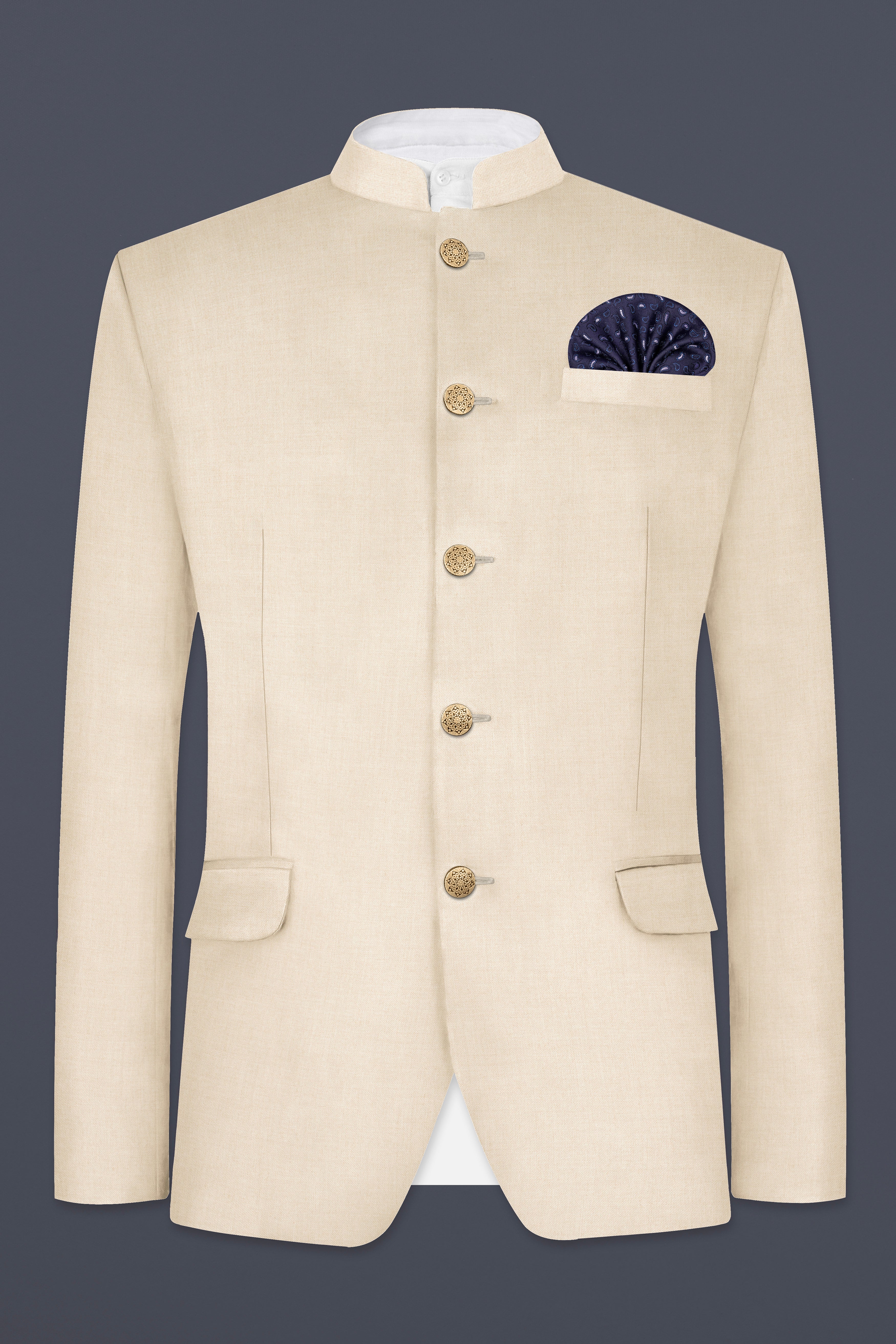 Mercury Cream Bandhgala Blazer