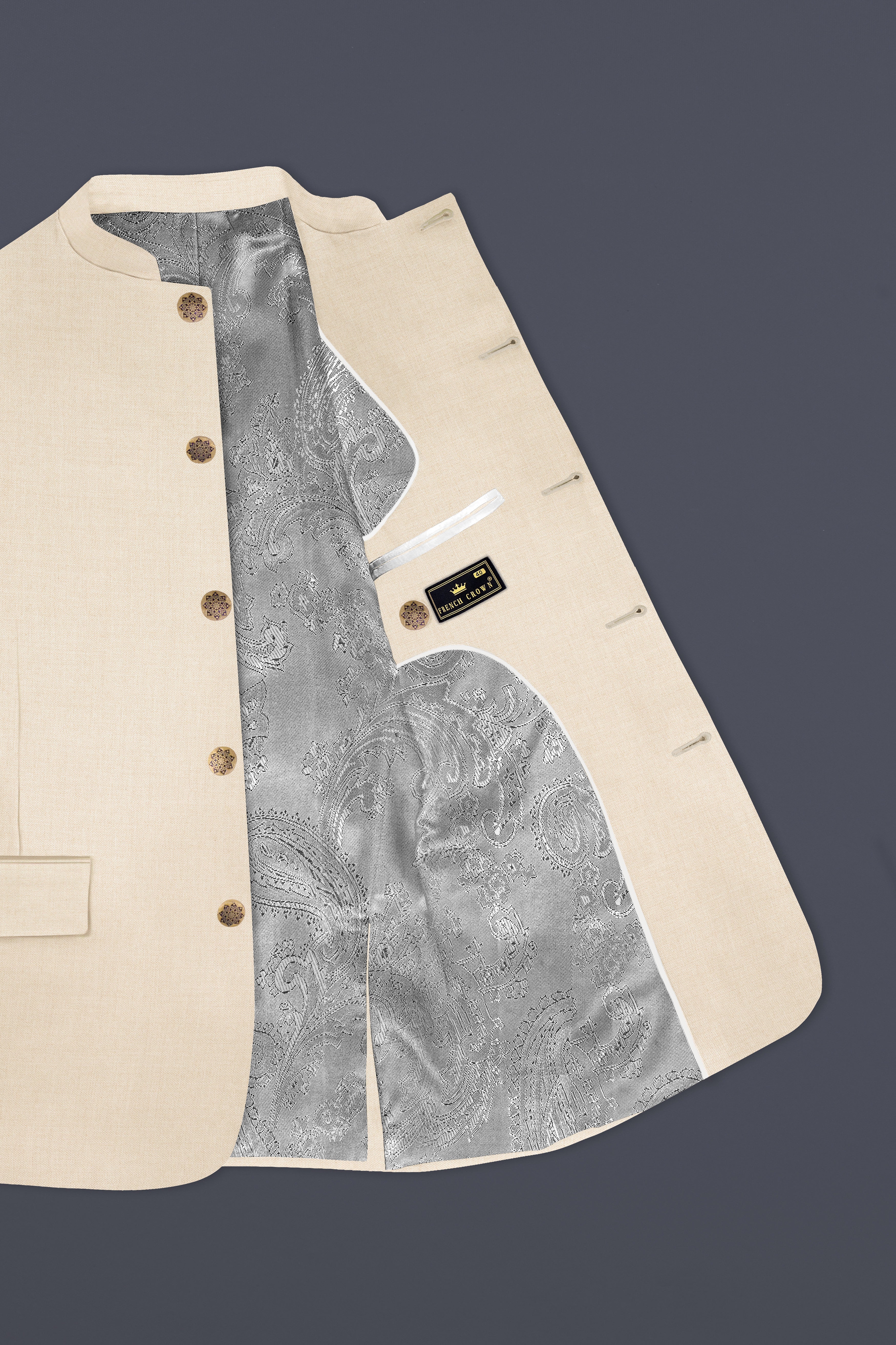 Mercury Cream Bandhgala Blazer