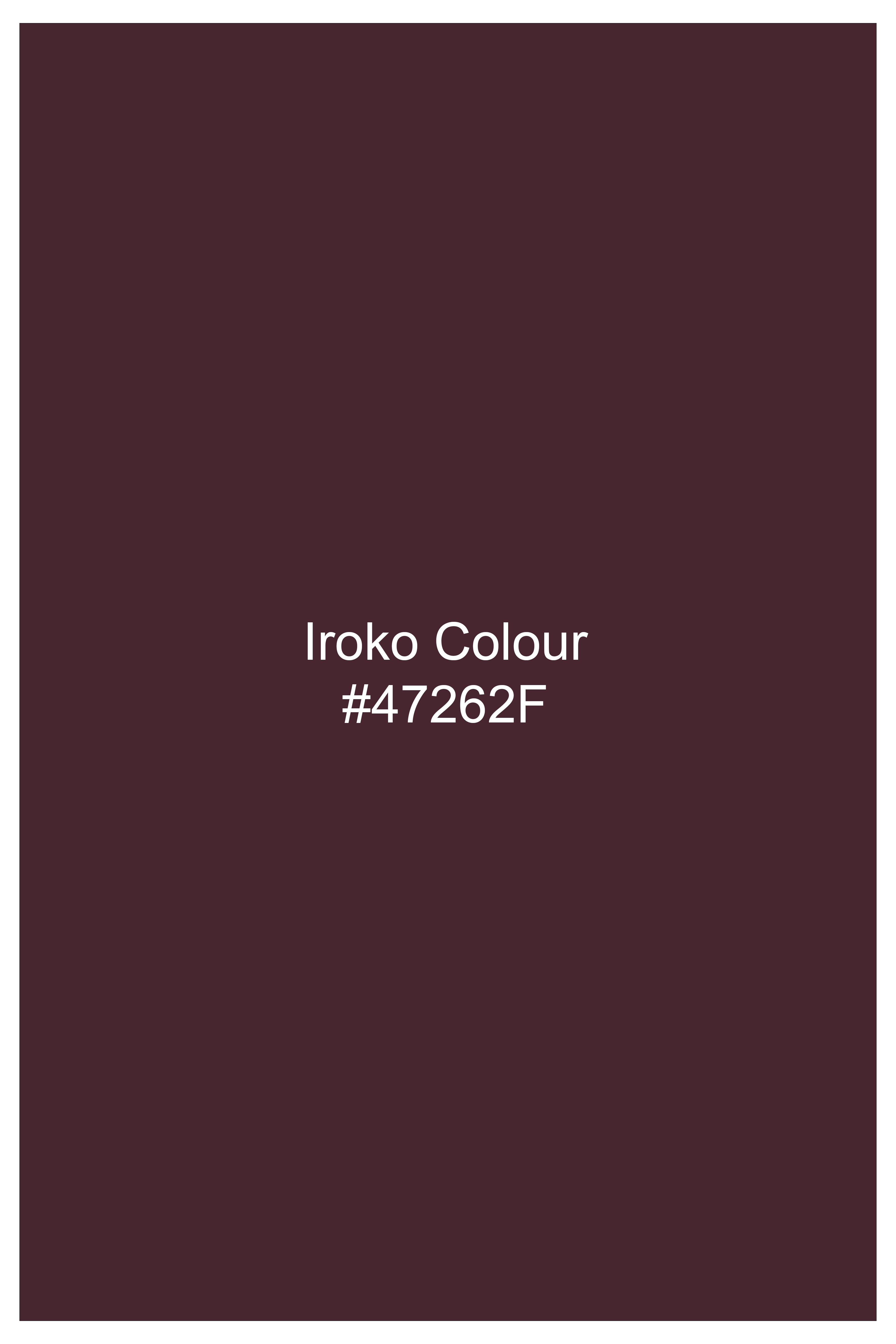 Iroko maroon Windowpane Wool Rich Bandhgala Blazer
