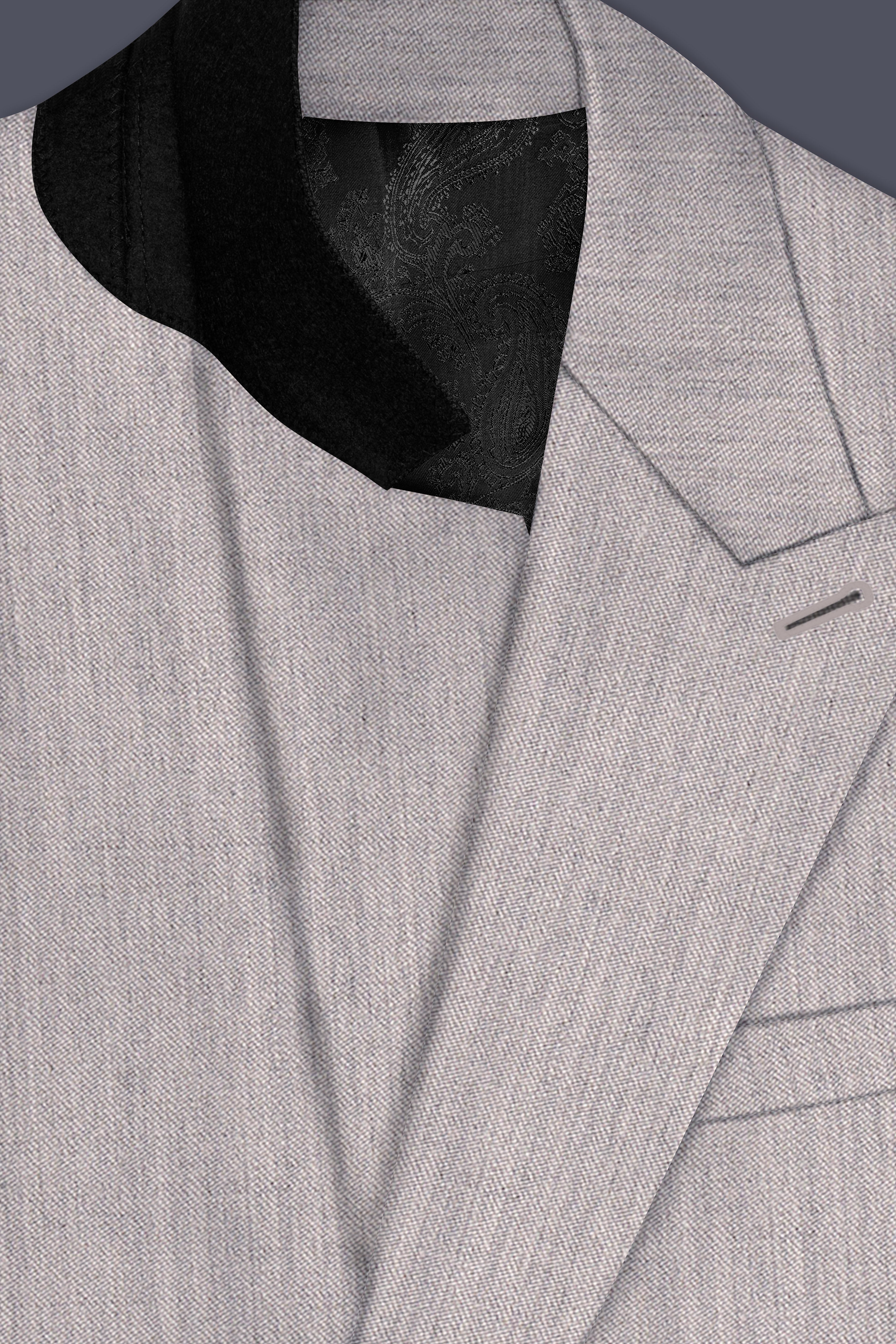 Spanish Gray Textured Wool Blend Blazer