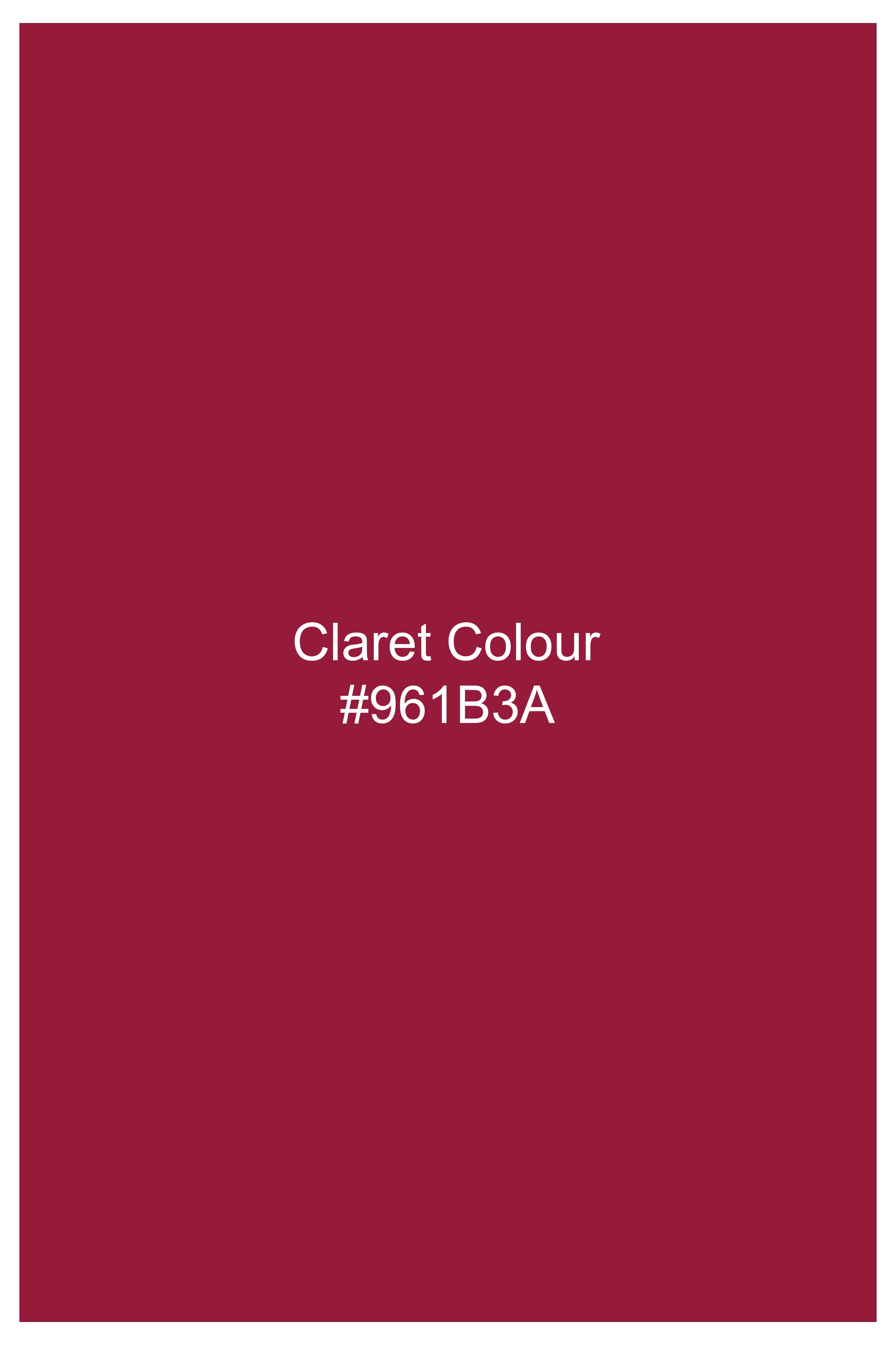 Claret Red Bandhgala Velvet Blazer