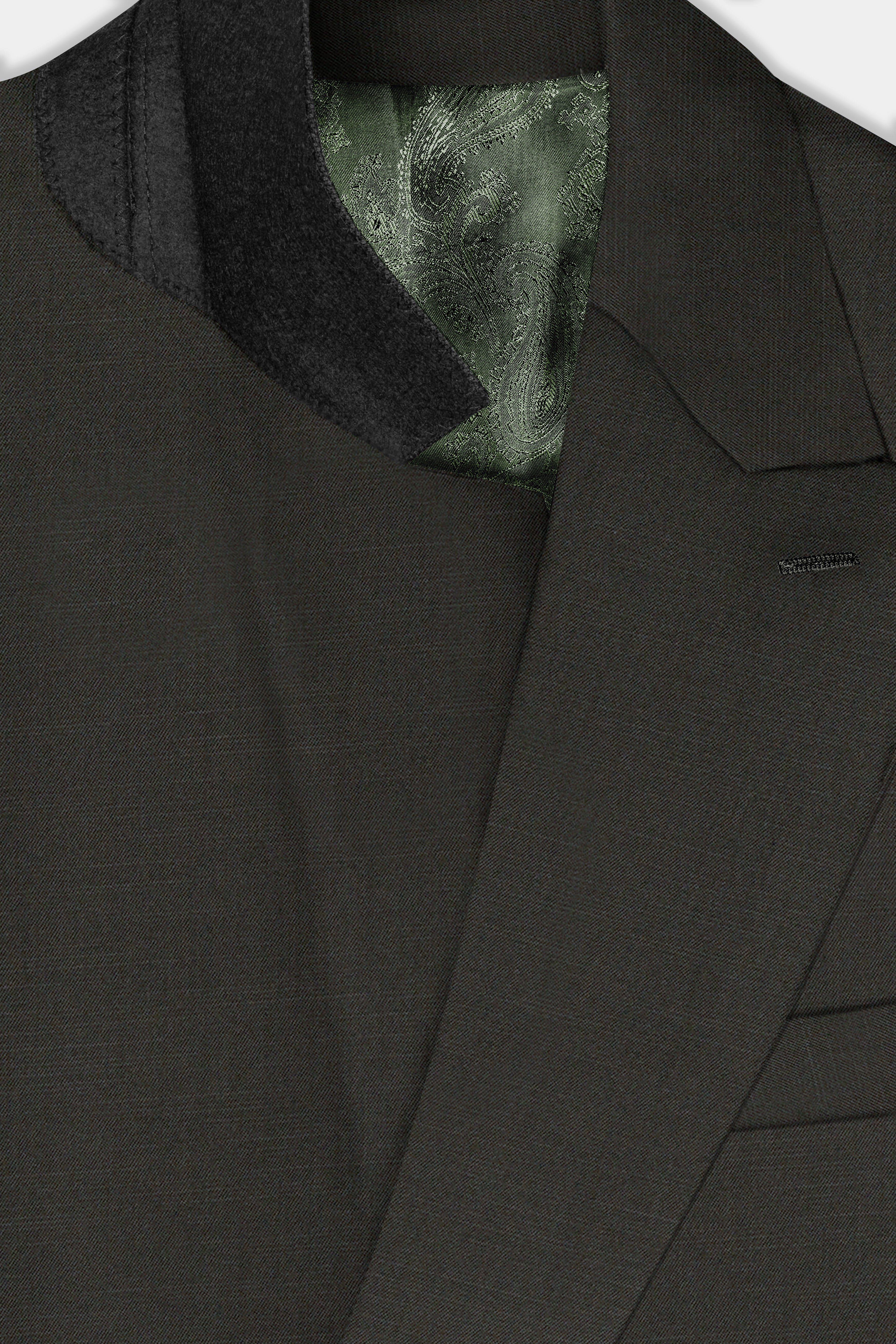 Rangoon Green Wool Blend Double Breasted Blazer