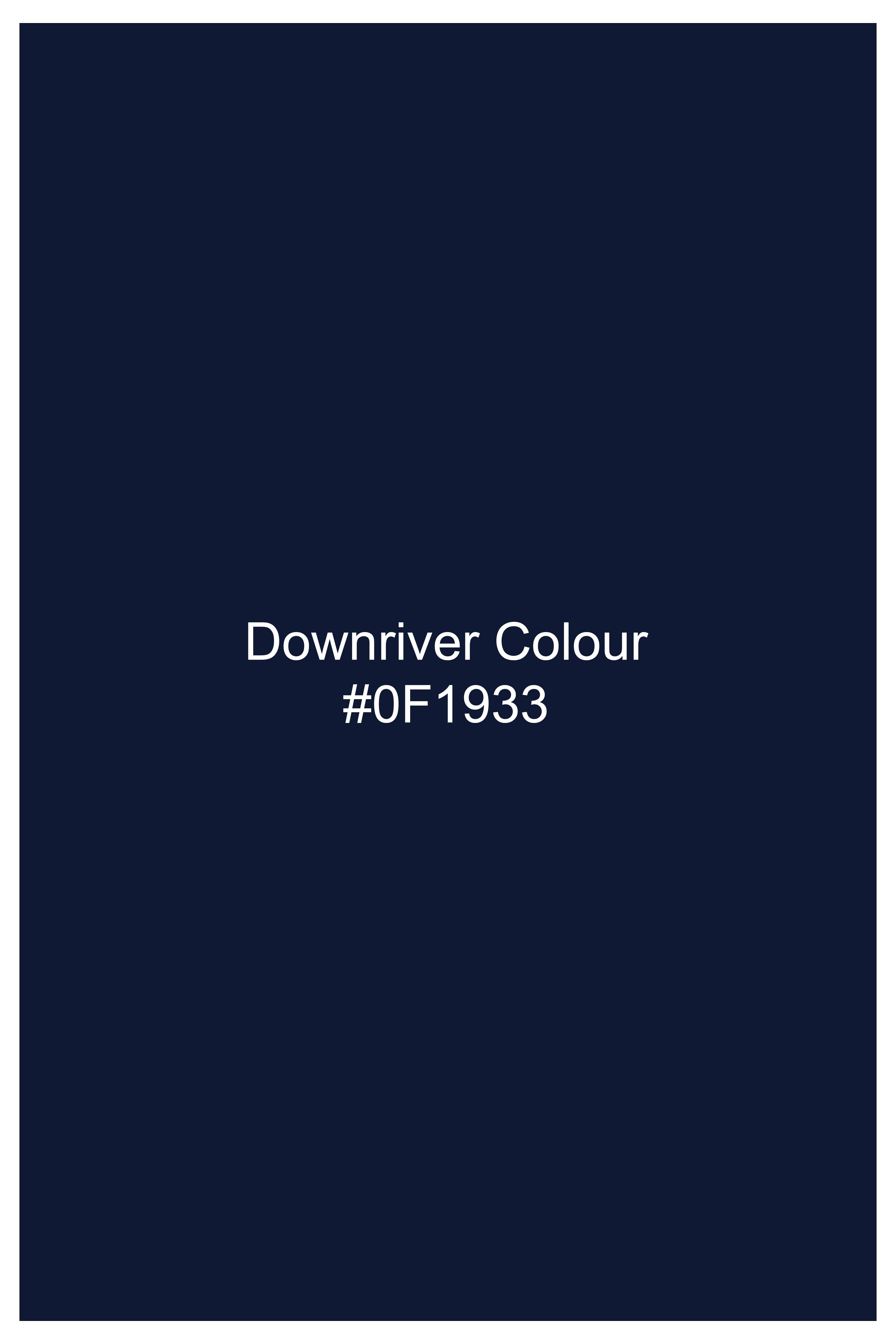 Downriver Blue Velvet Cross Placket Bandhgala Blazer