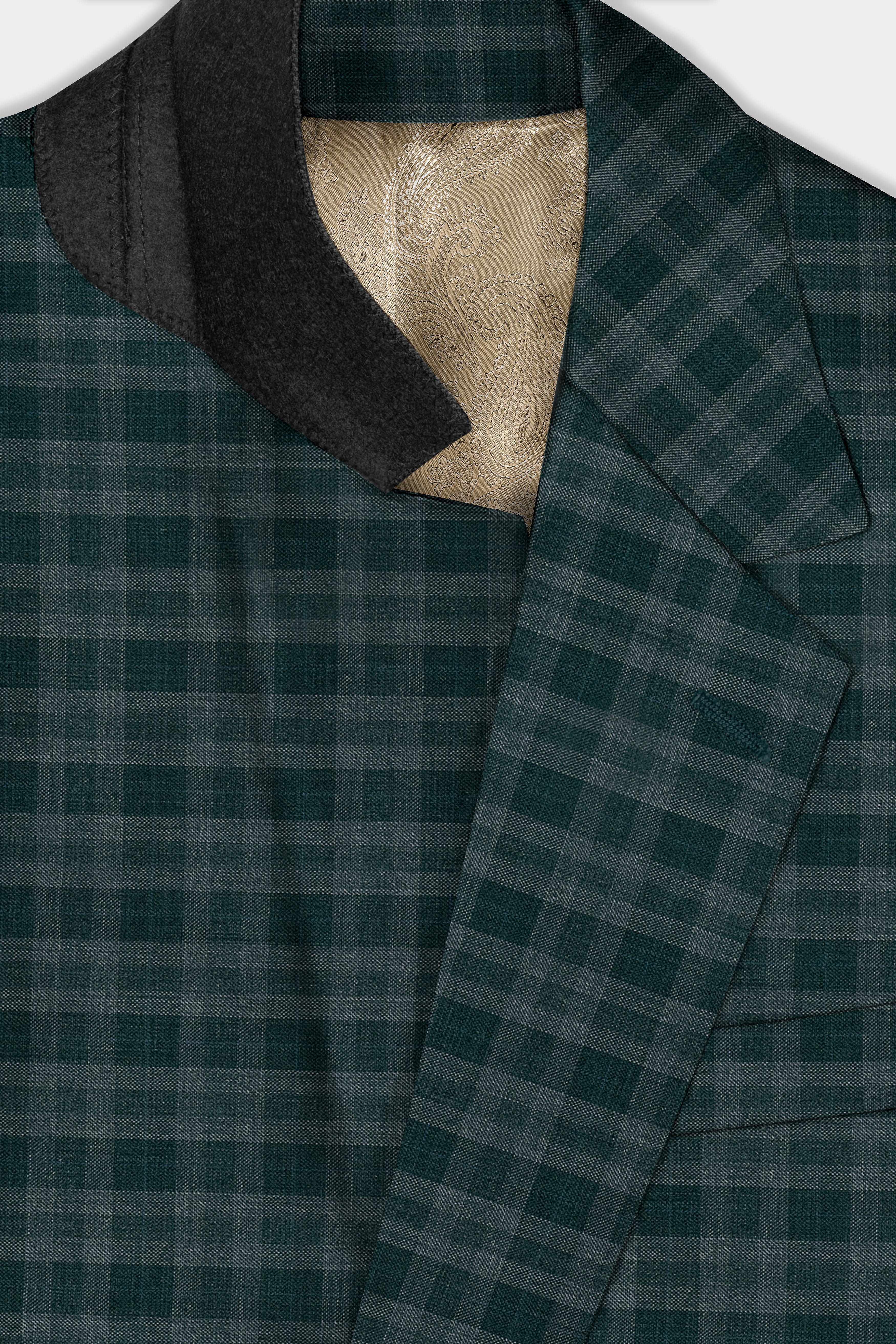 Firefly Green Plaid Wool Blend Blazer