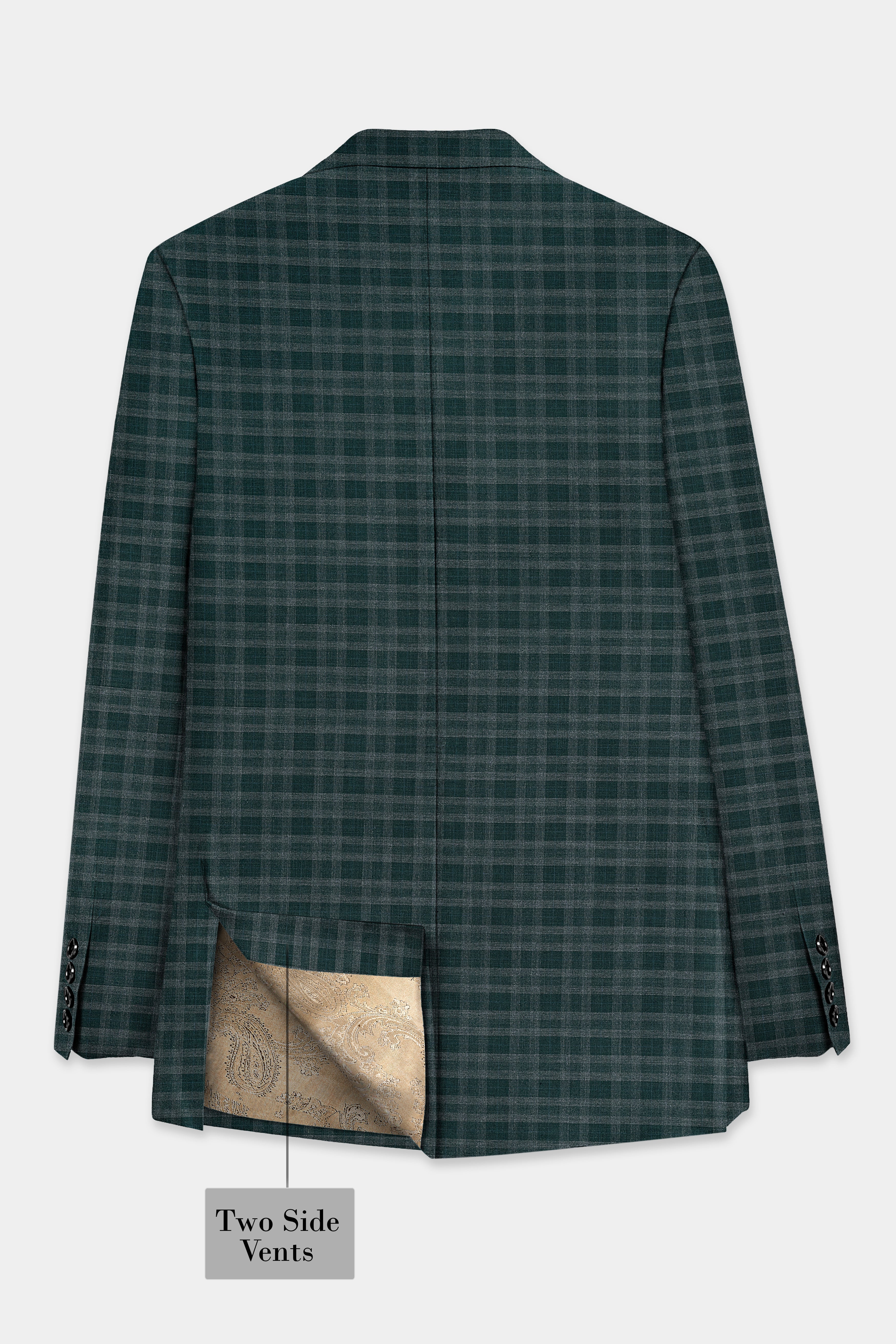 Firefly Green Plaid Wool Blend Blazer