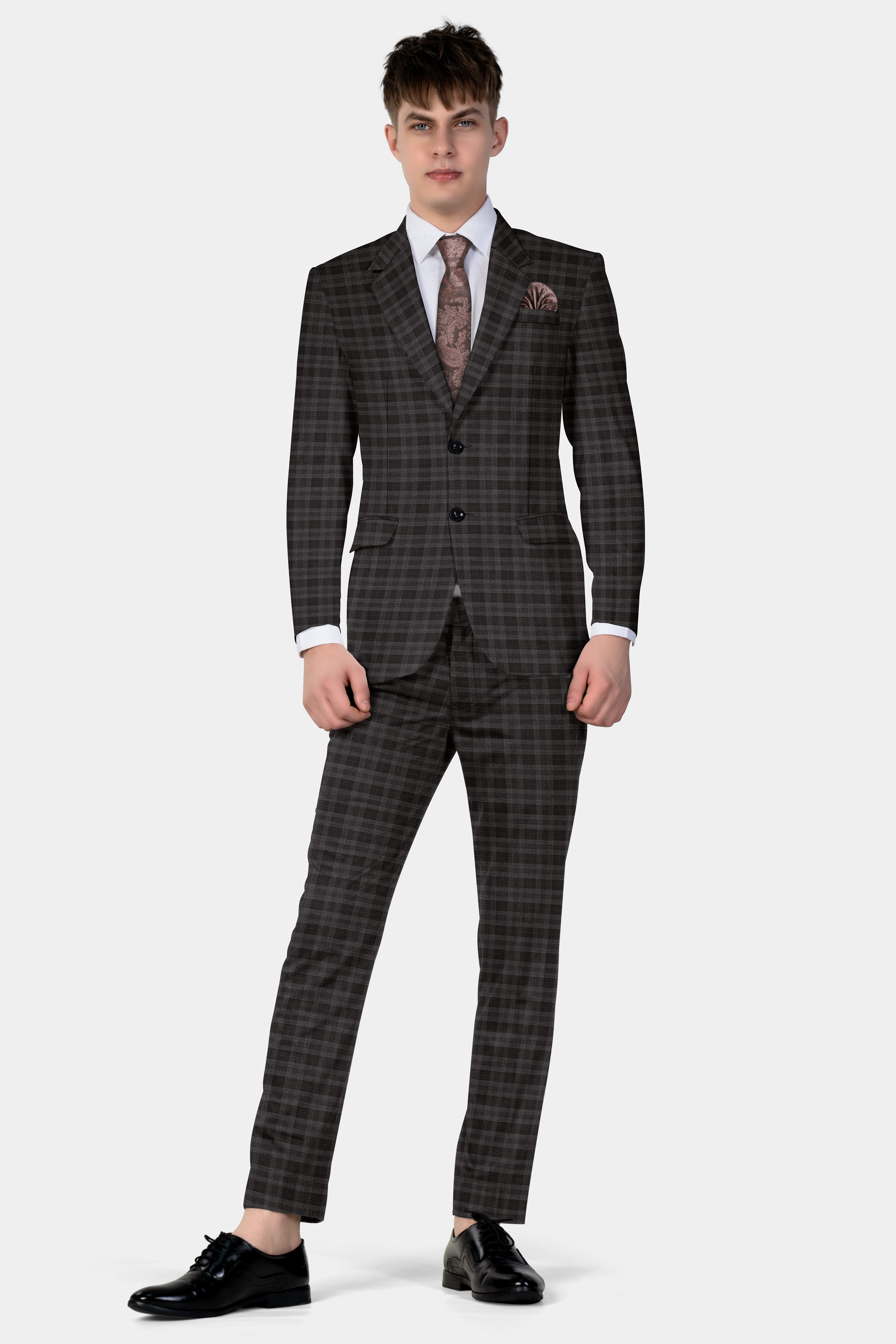 Zeus Brown With Emperor Plaid Wool Blend Blazer