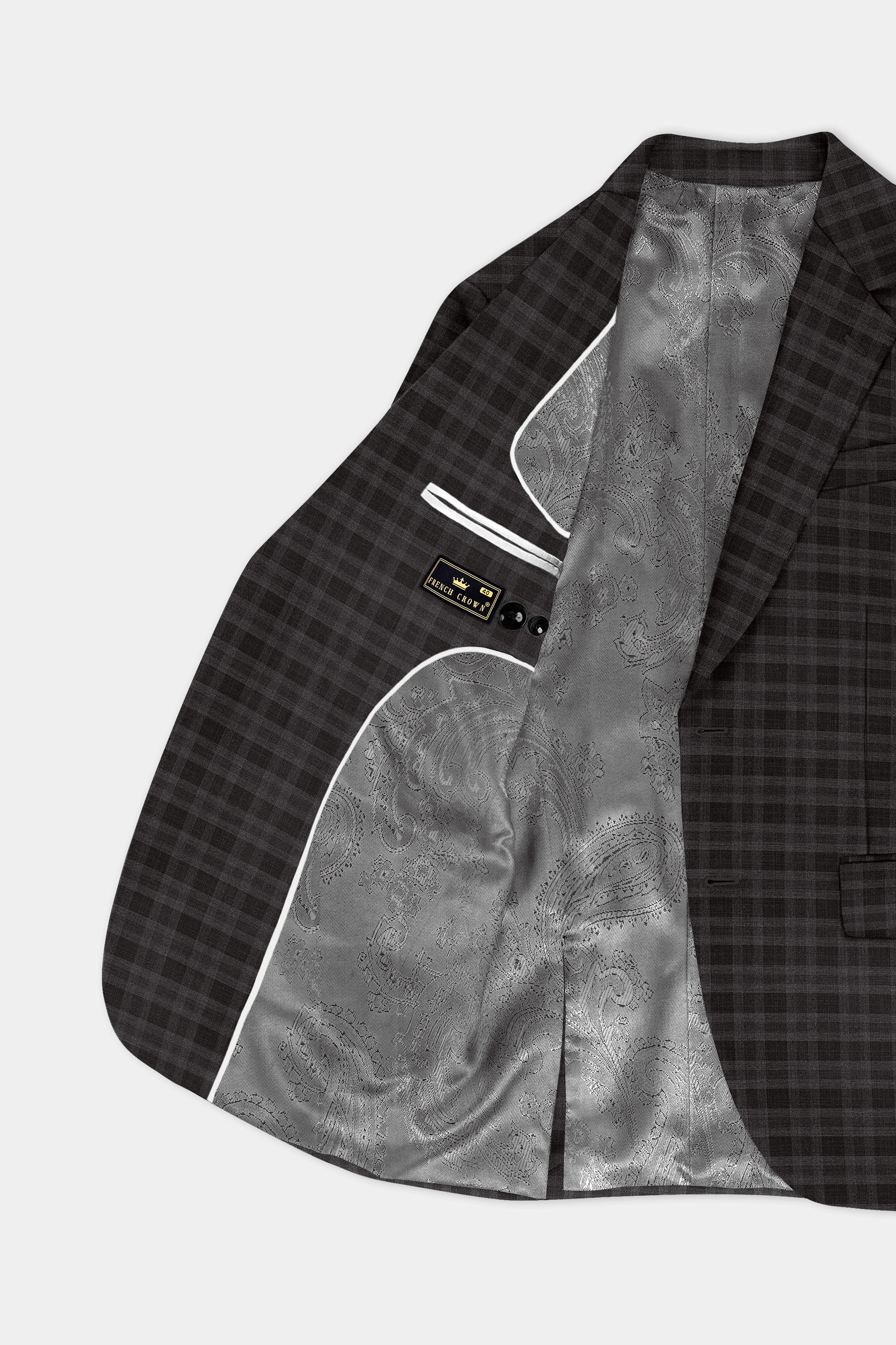 Zeus Brown With Emperor Plaid Wool Blend Blazer