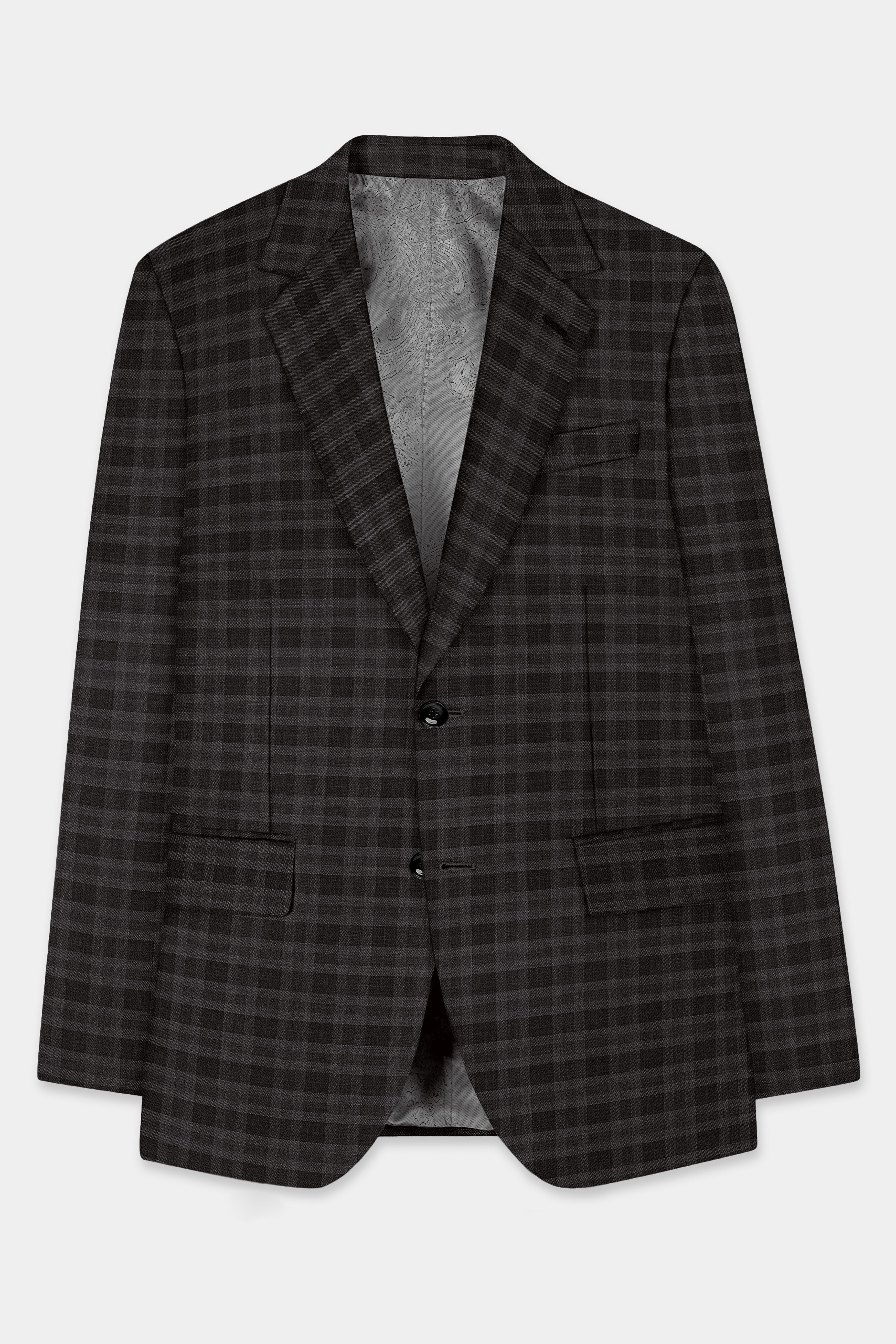 Zeus Brown With Emperor Plaid Wool Blend Blazer