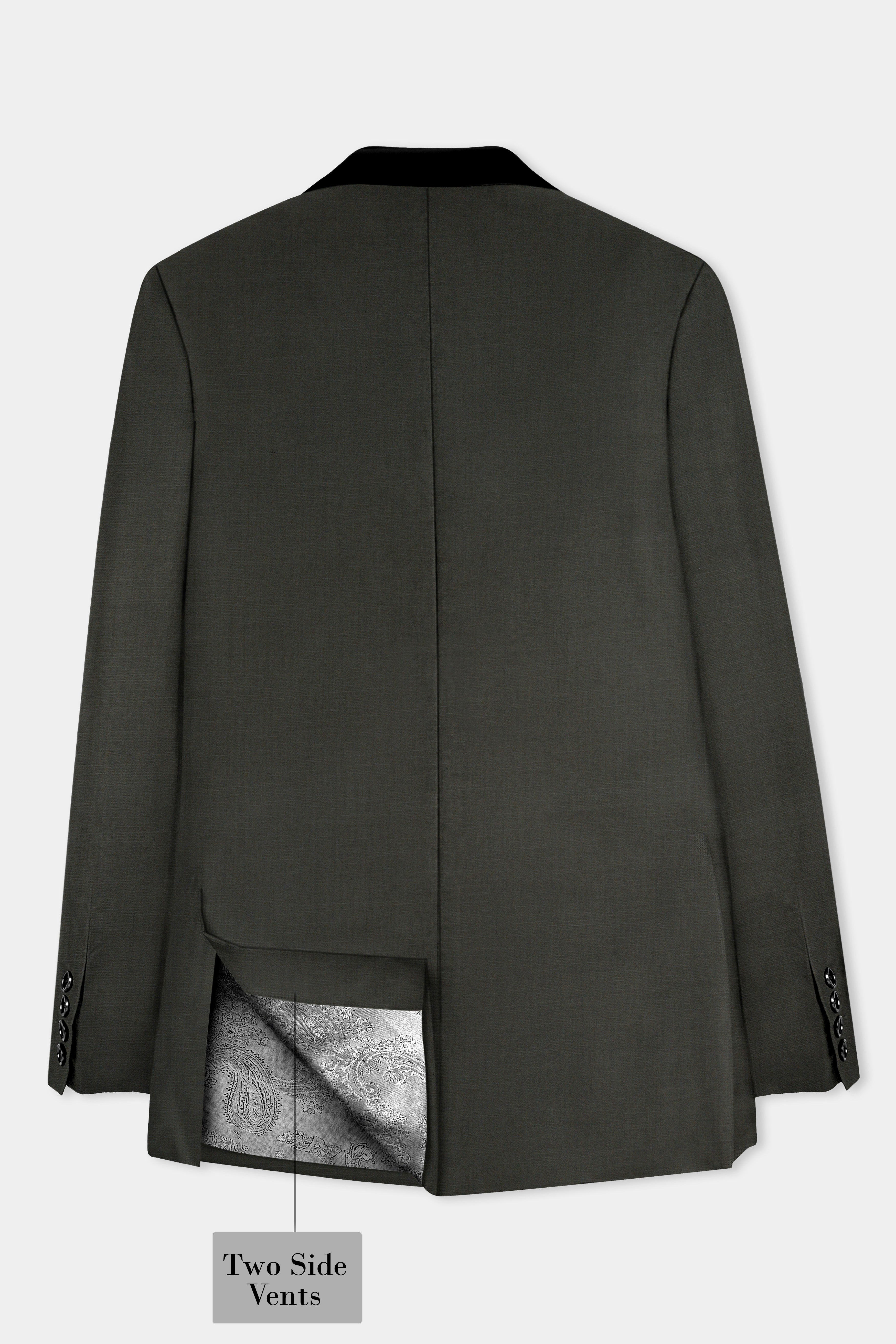 Rangoon Green Wool Blend Tuxedo Blazer