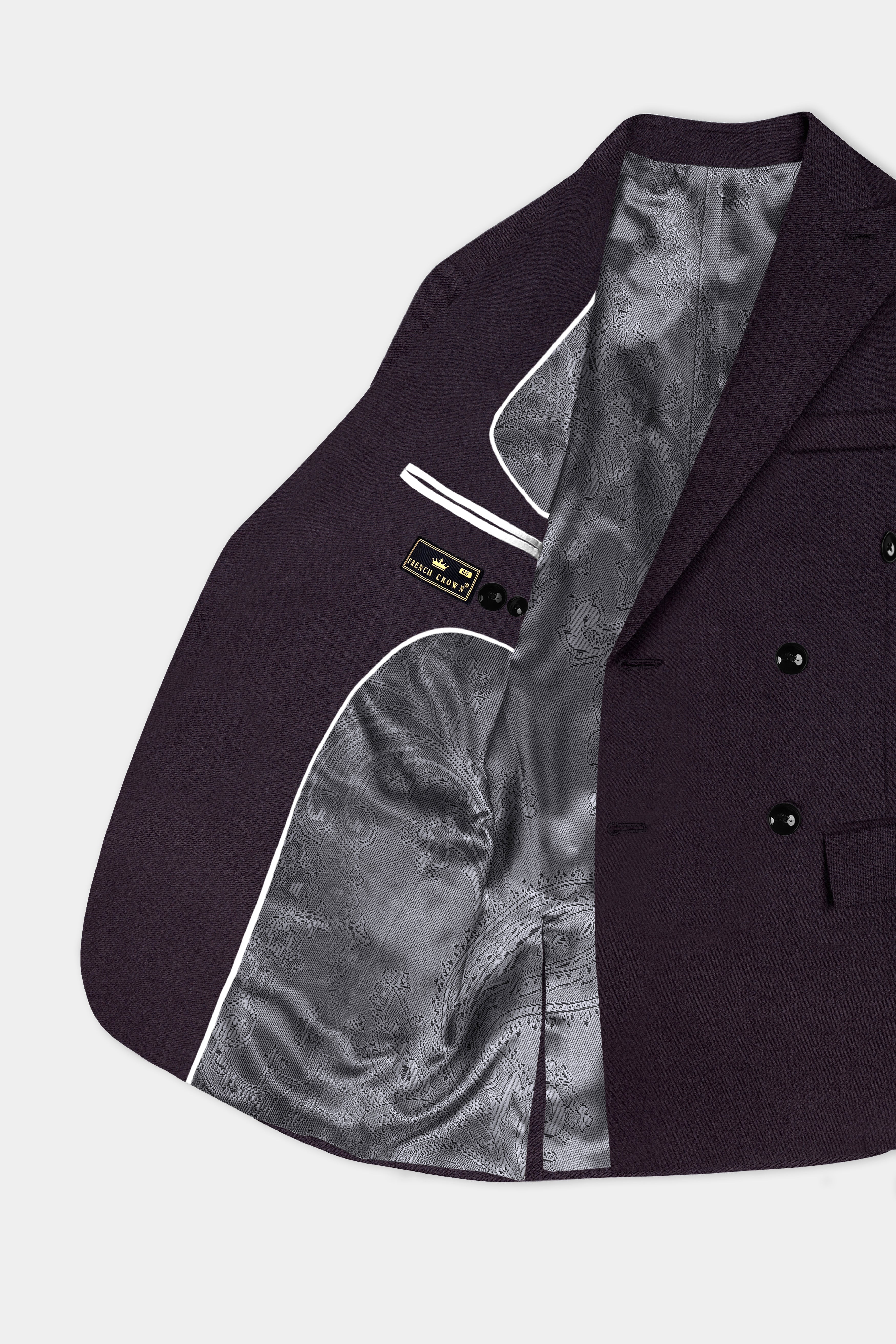 Gondola Purple Wool Blend Double Breasted Blazer