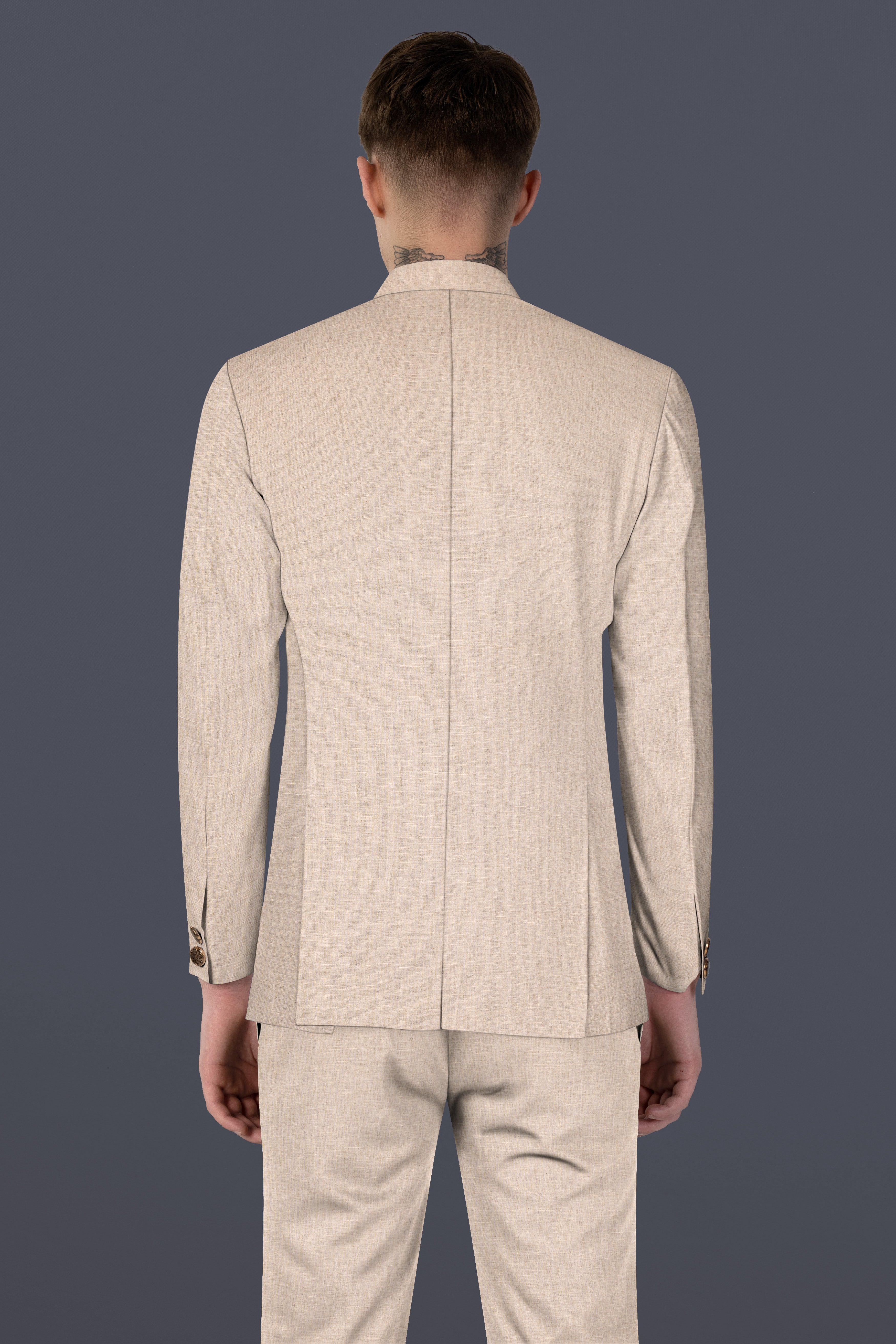 Sisal Cream Luxurious Linen Bandhgala Blazer