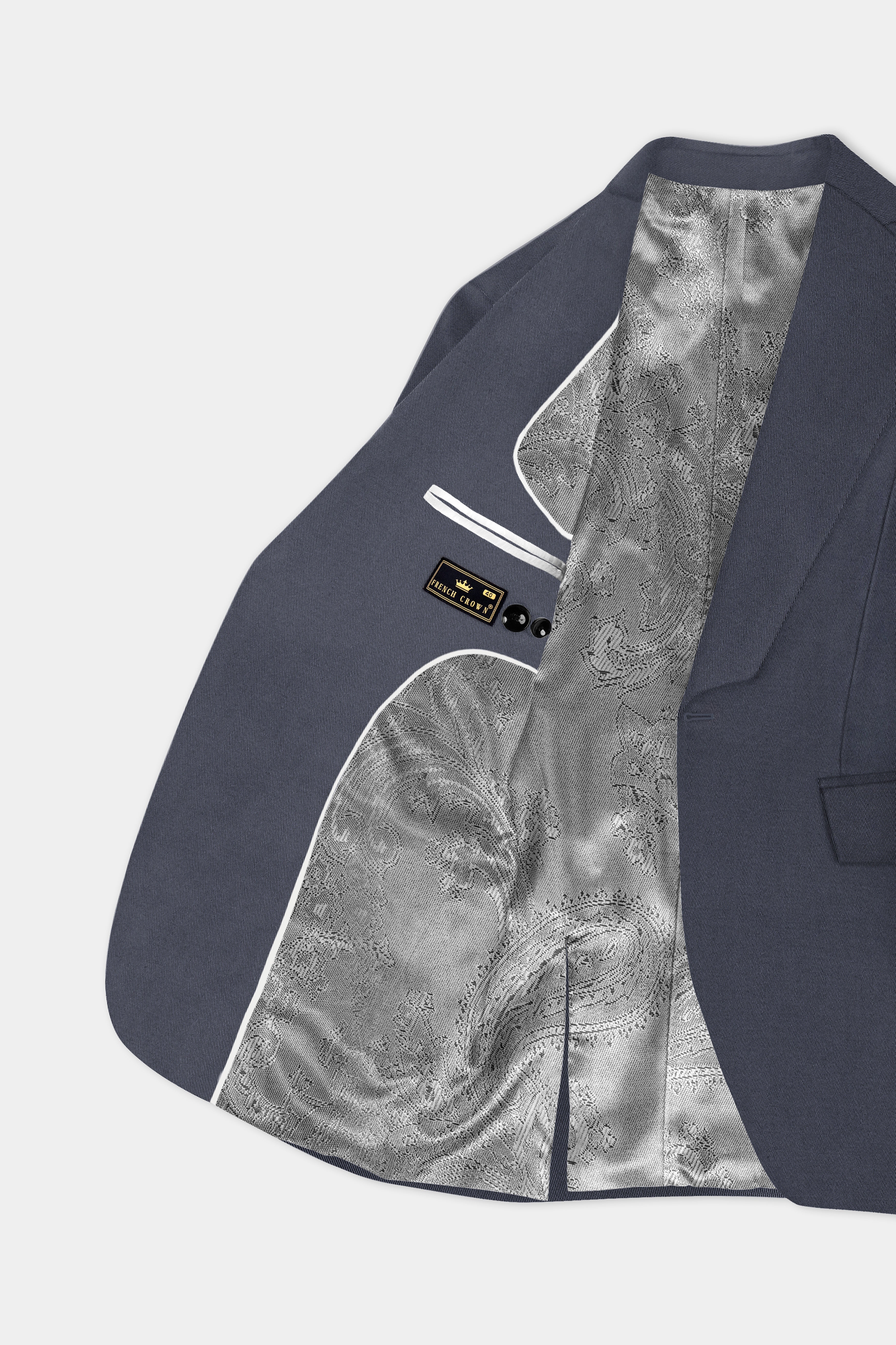 Iridium Gray Textured Cotton Designer Blazer