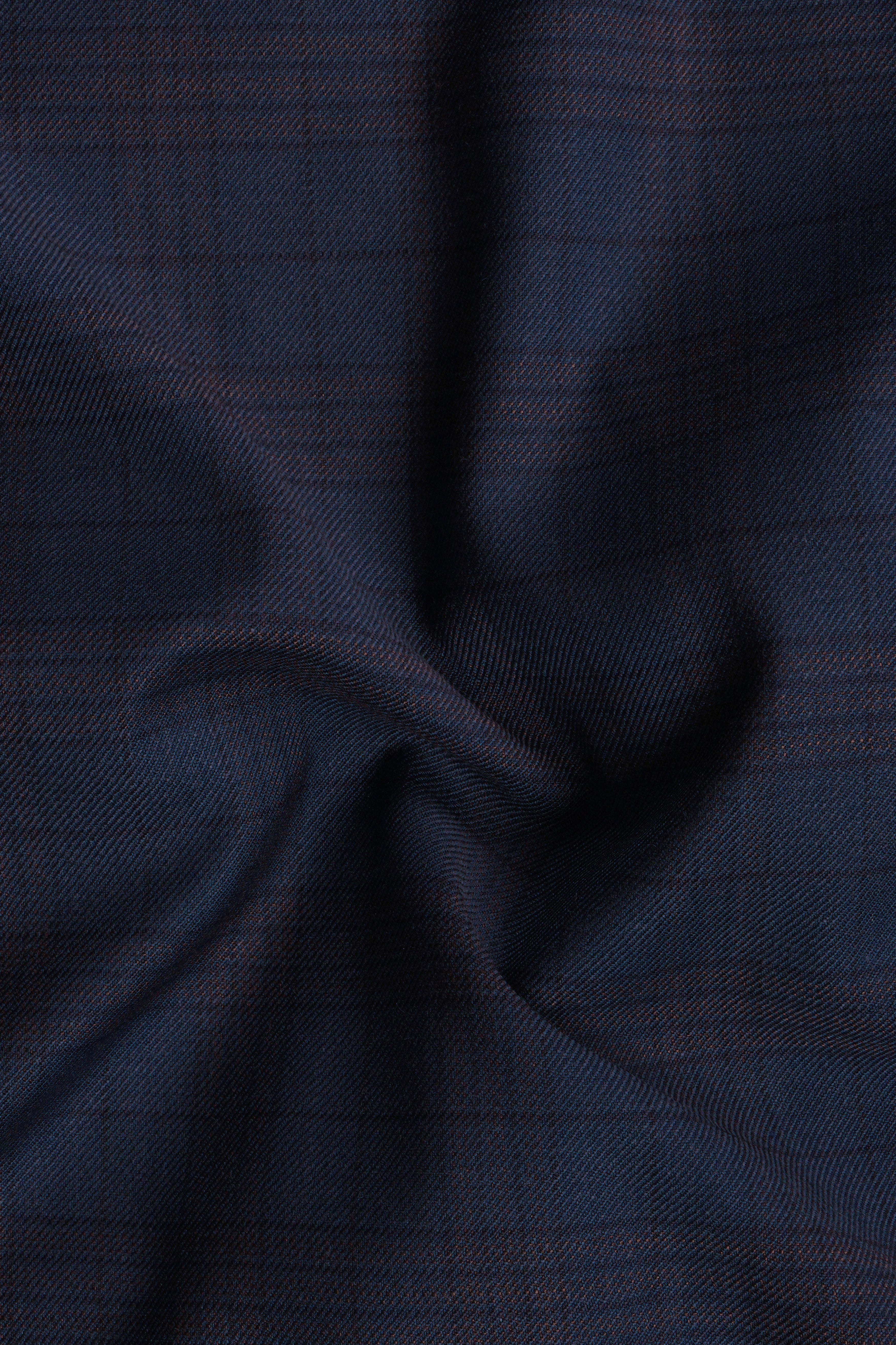 Martinique Blue Plaid Wool Blend Double Breasted Blazer