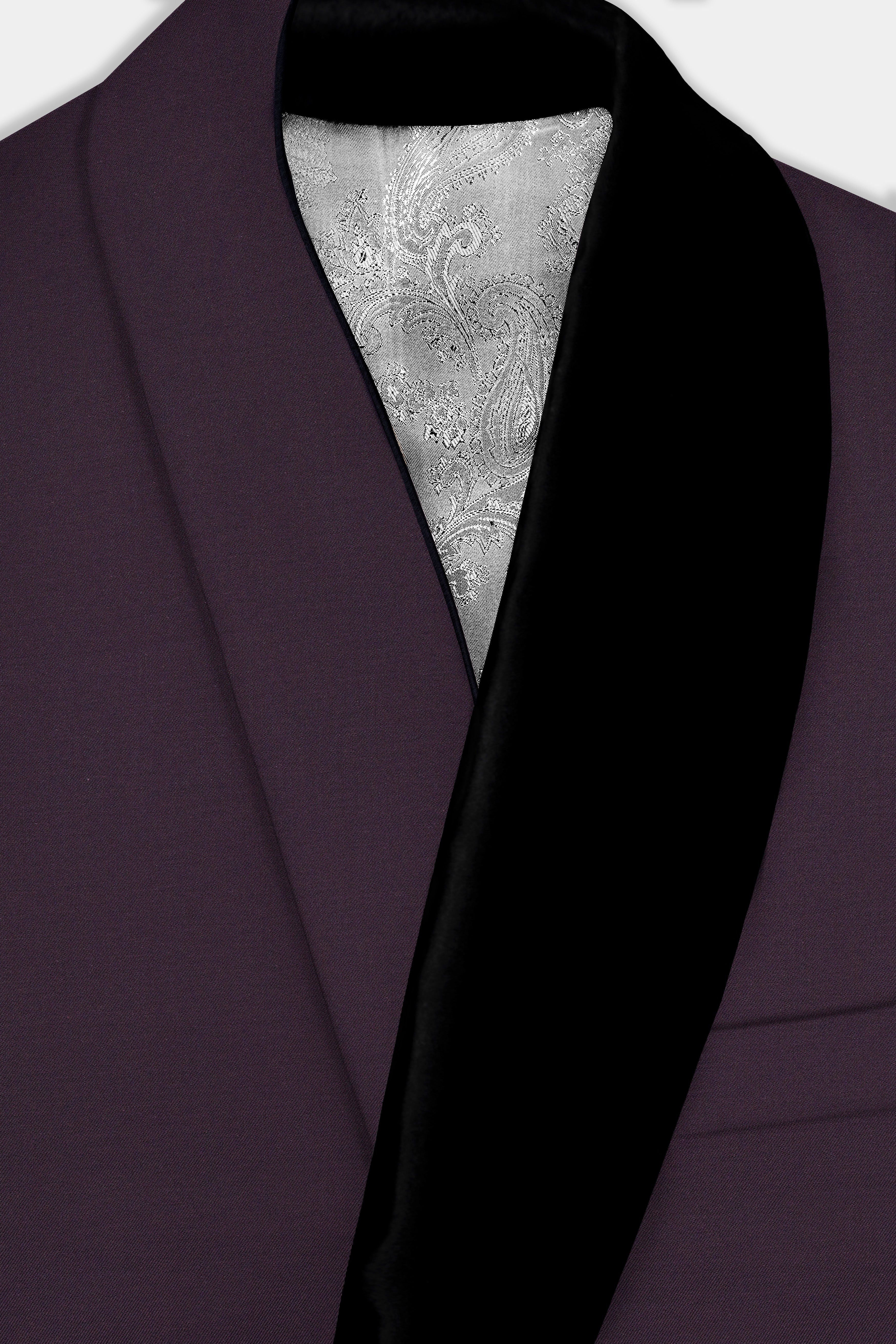 Eminence Purple Solid Wool Blend Tuxedo Blazer