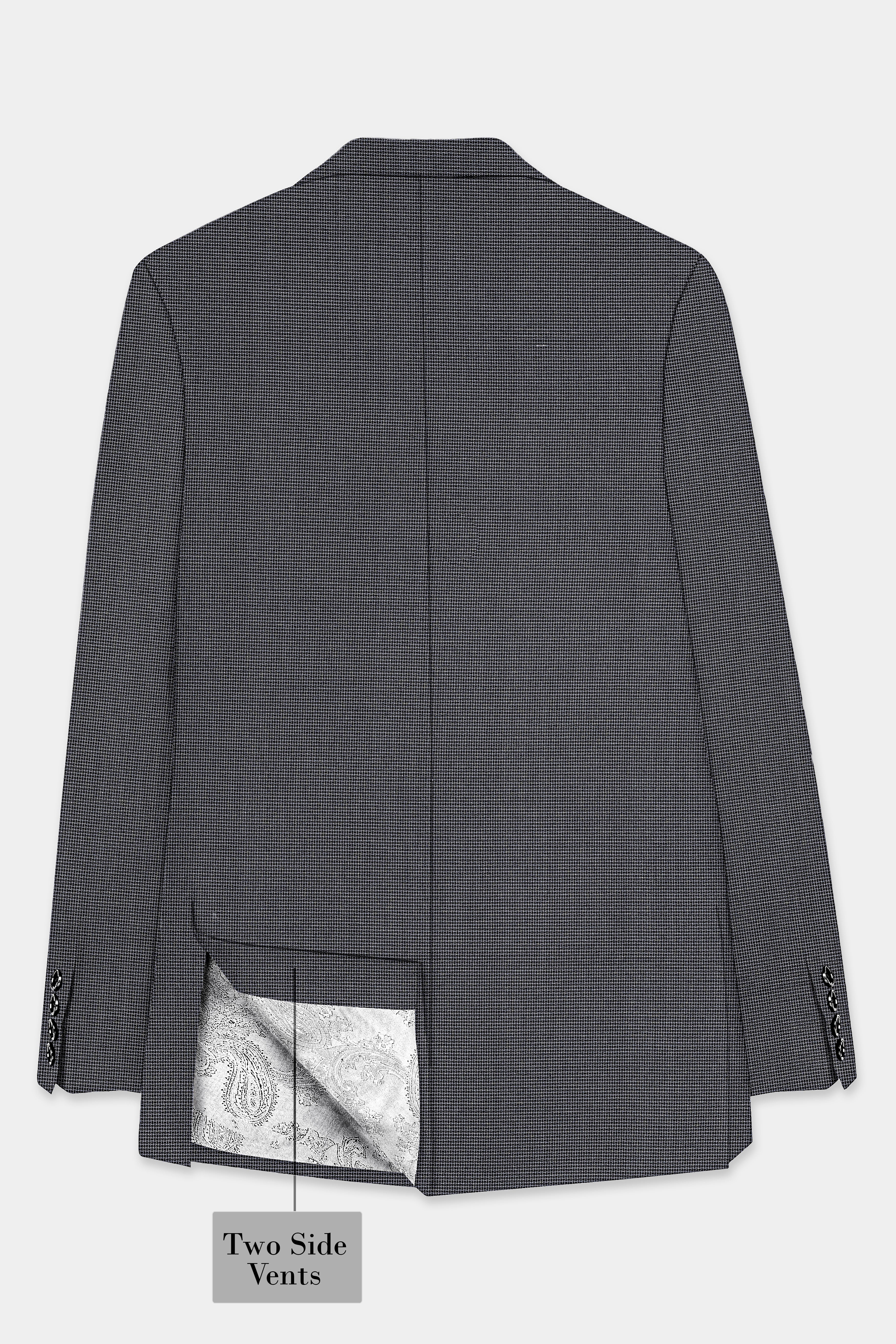 Shaft Gray Textured Wool Blend Single Breasted Blazer