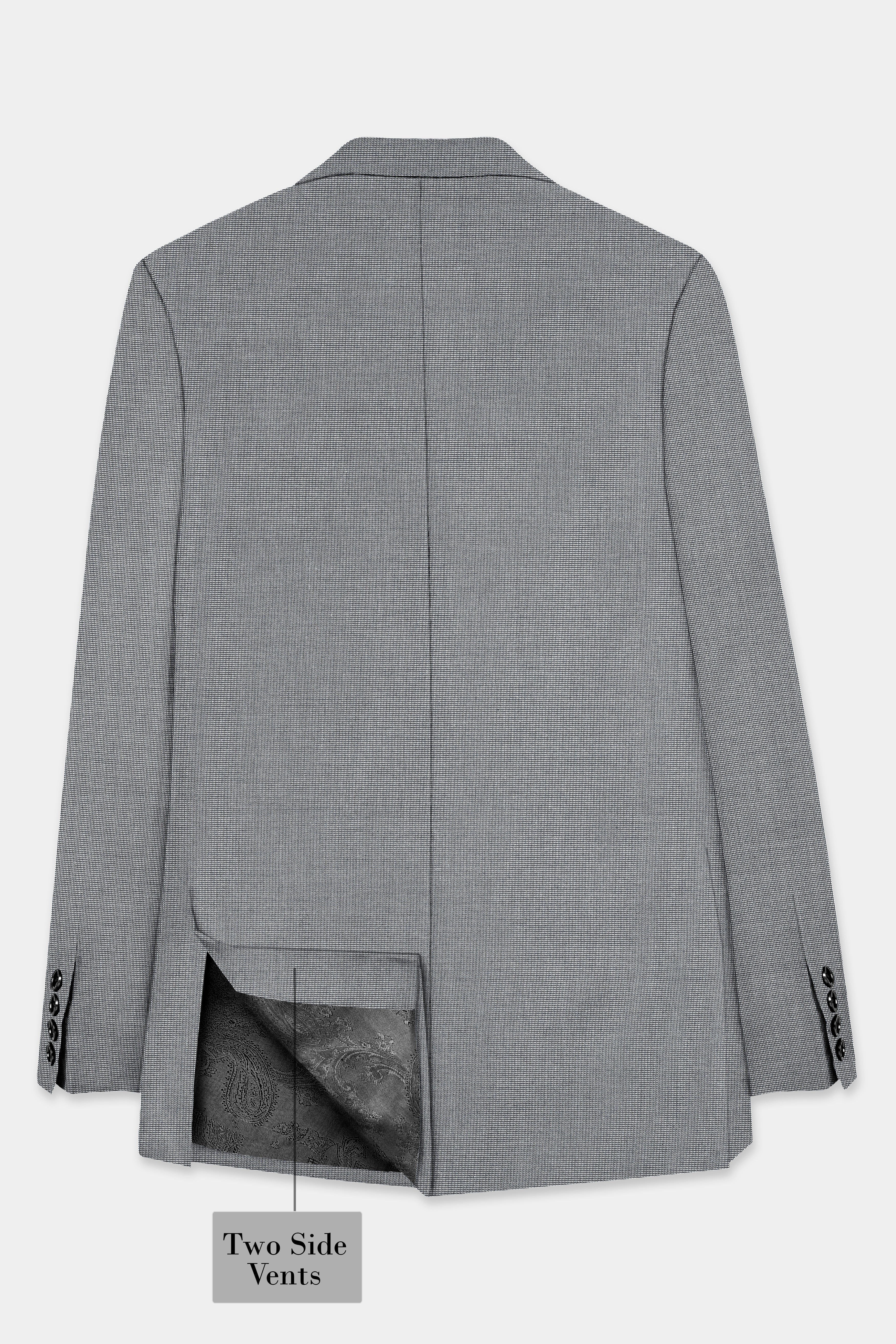 Boulder Gray Textured Wool Blend Single Breasted Blazer