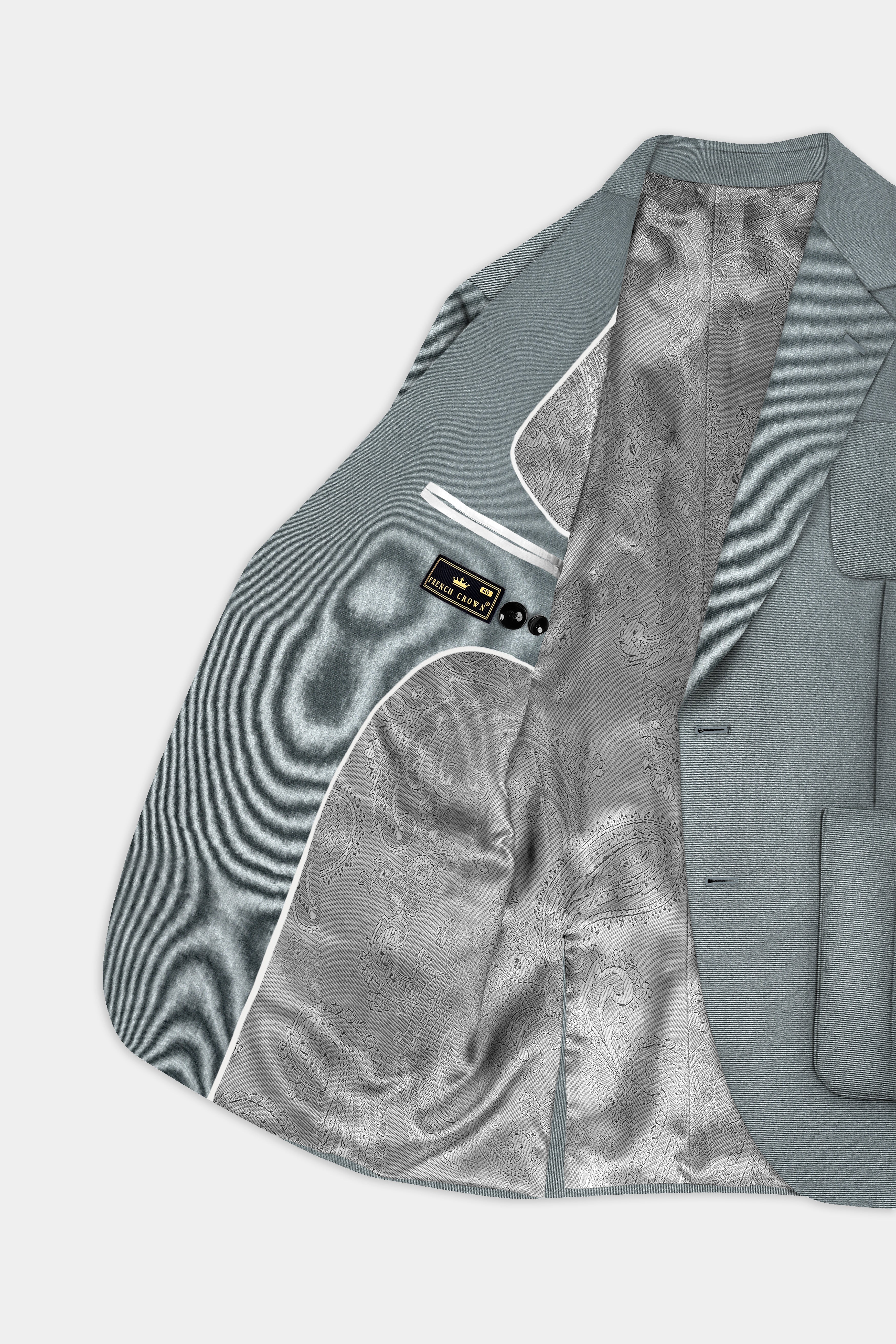 Smokey Gray Solid Cotton Single Breasted Sports Blazer