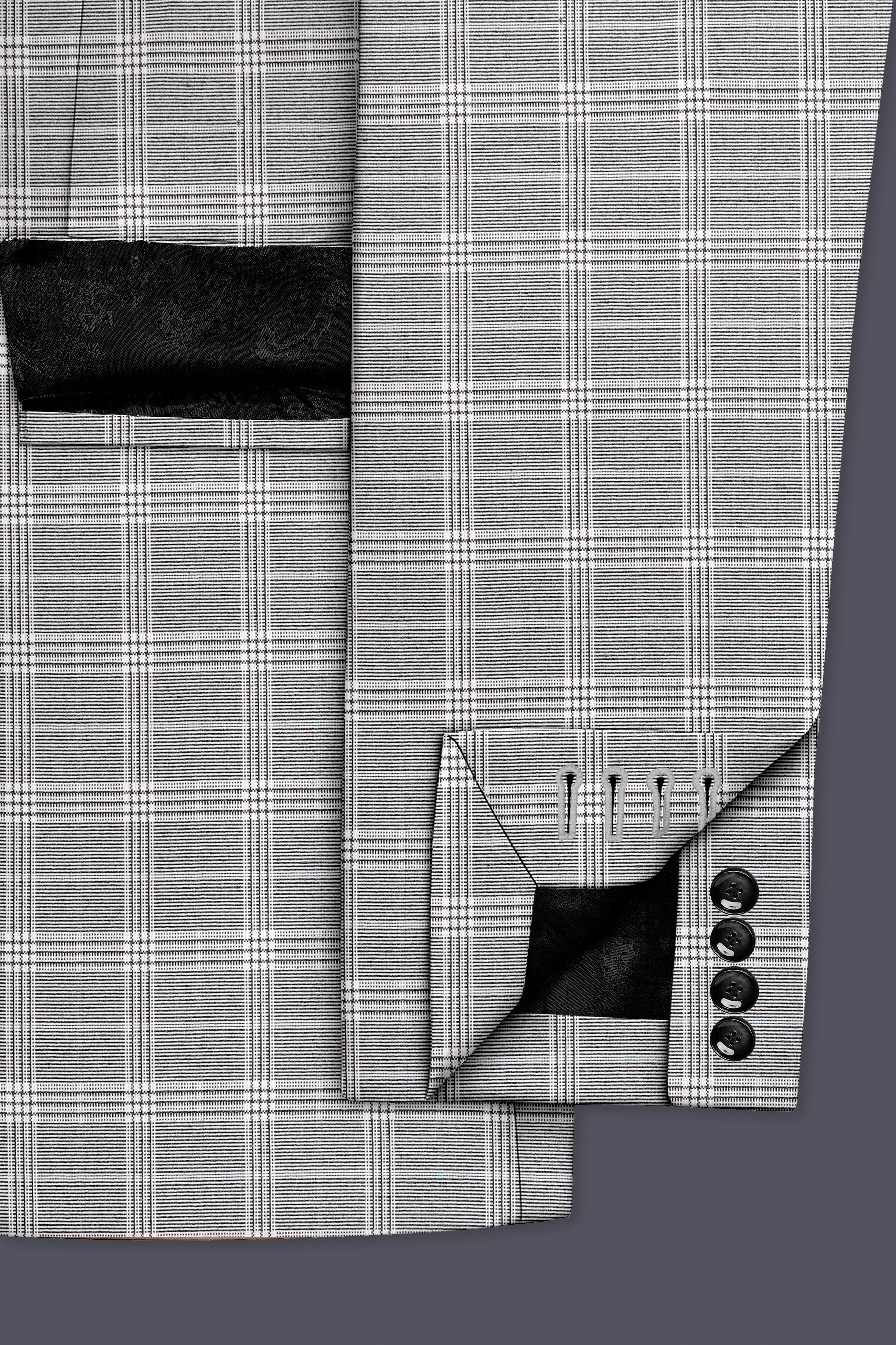 Venus Gray Plaid Wool Rich Double Breasted Blazer