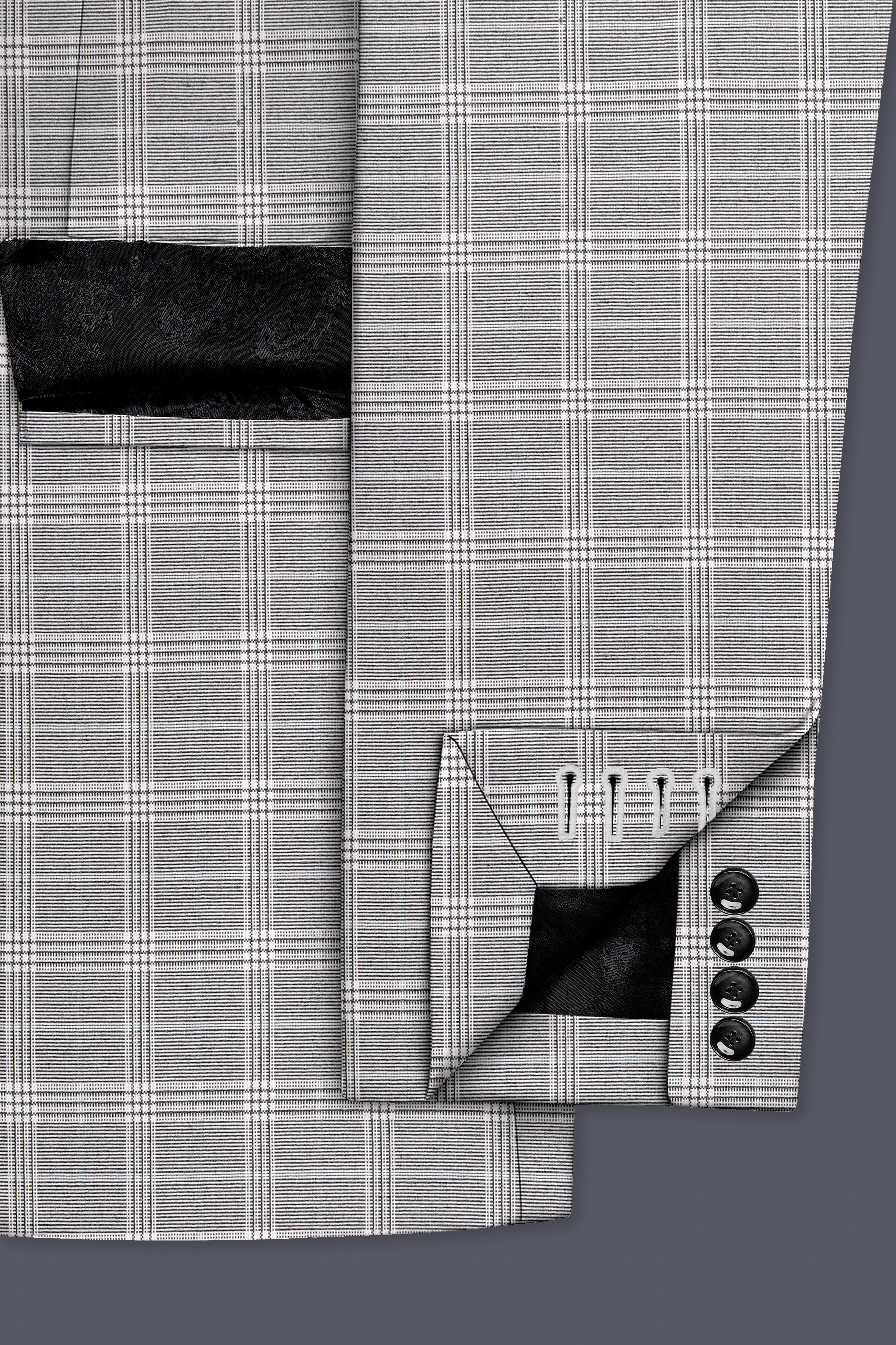 Monsoon Gray Plaid Wool Rich Single Breasted Blazer