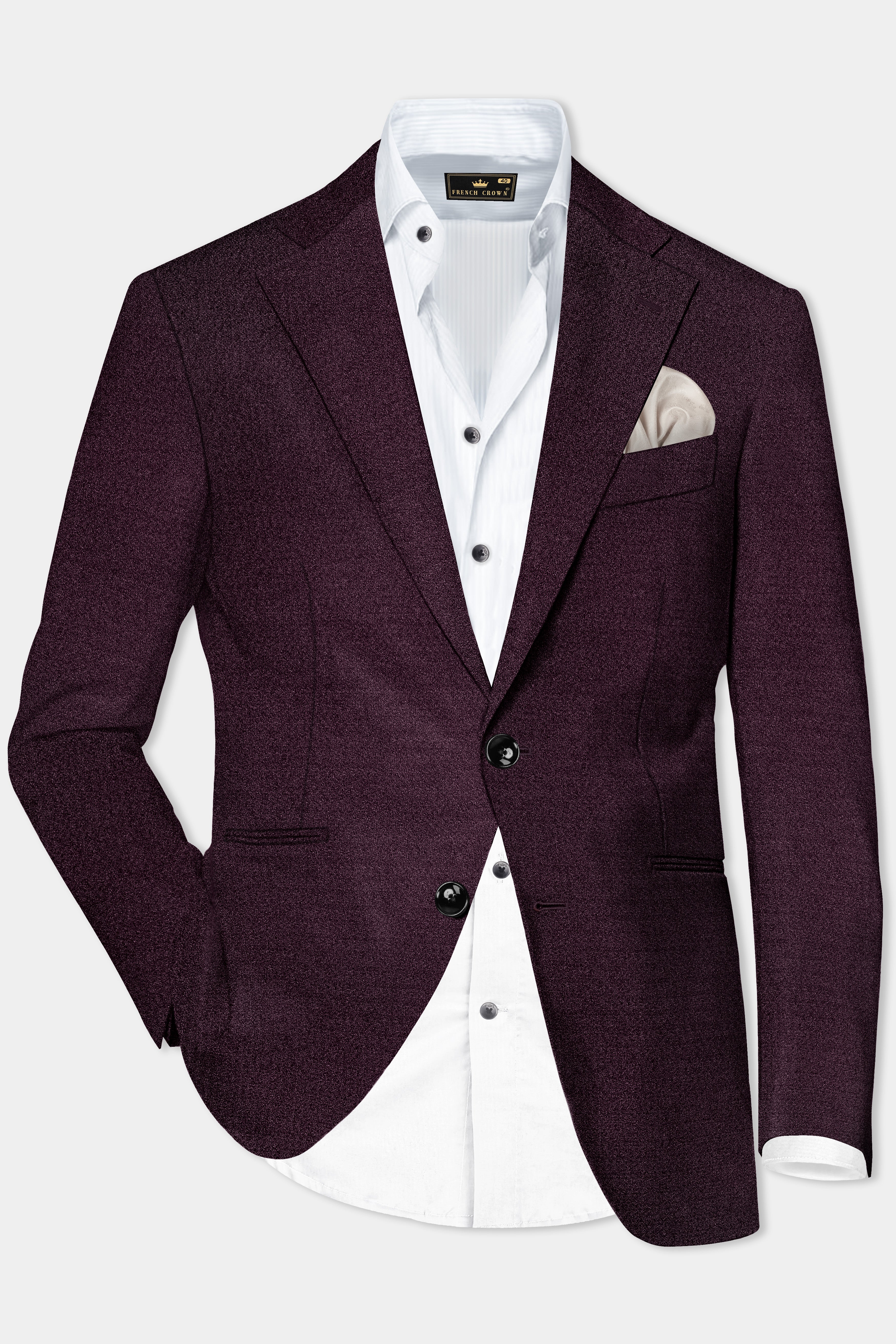 Tamarind Wine Textured Single Breasted Blazer