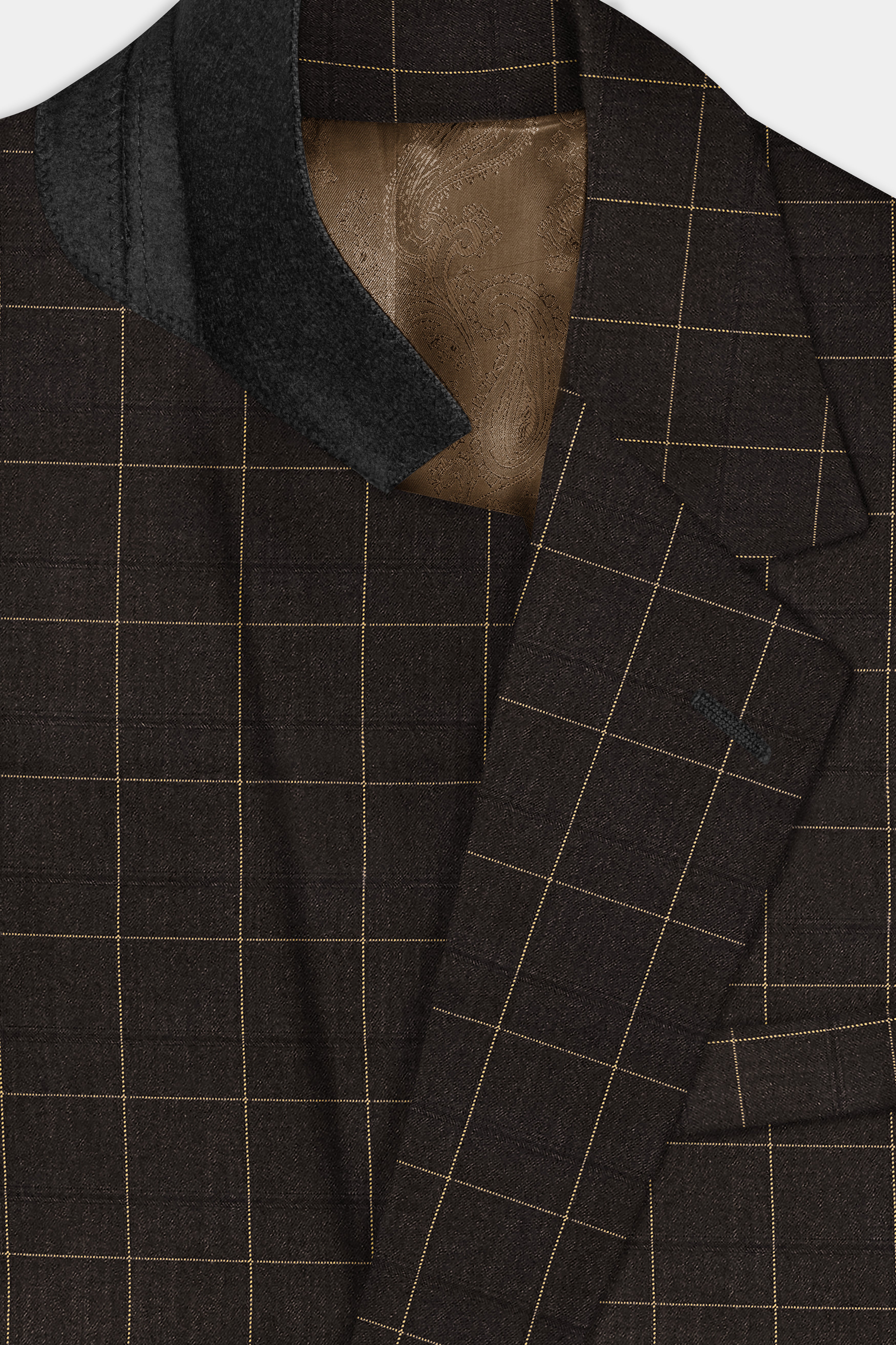 Eclipse Brown Plaid Wool Rich Single Breasted Blazer