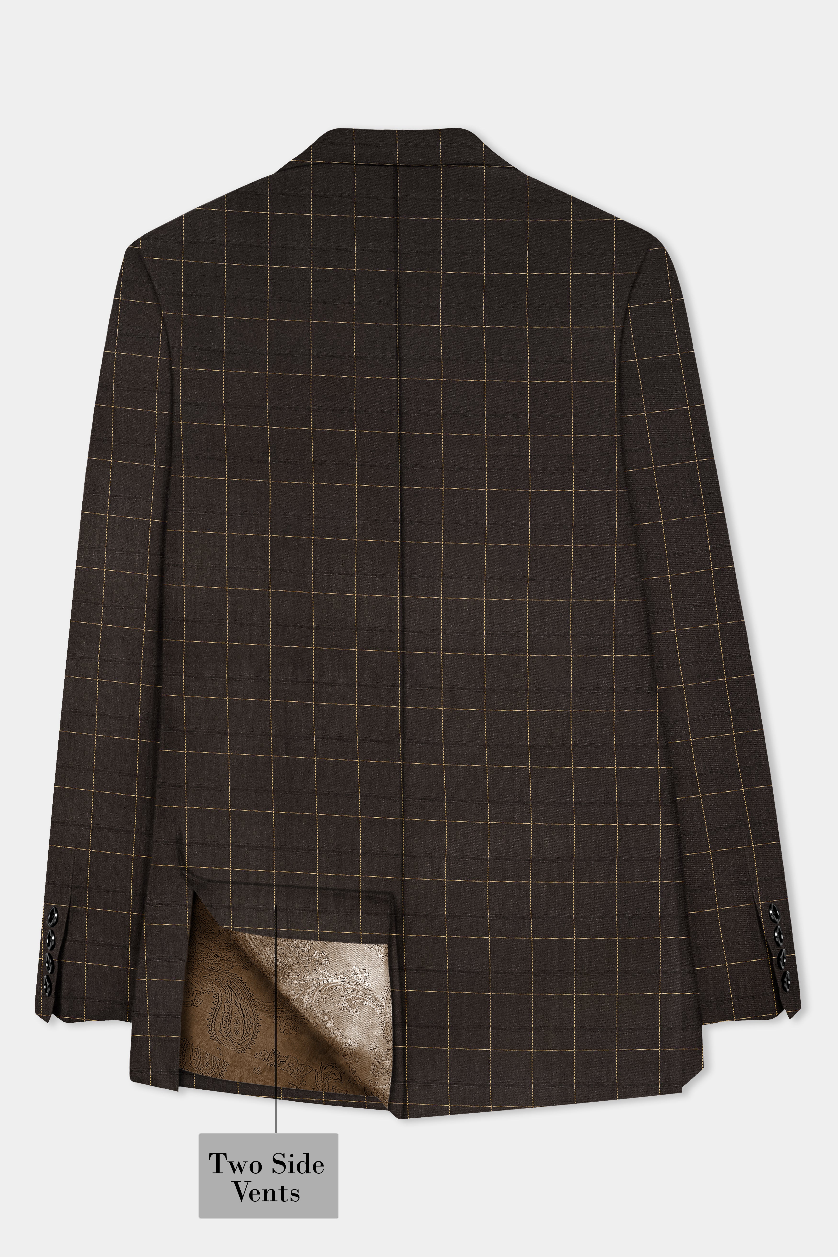 Eclipse Brown Plaid Wool Rich Single Breasted Blazer