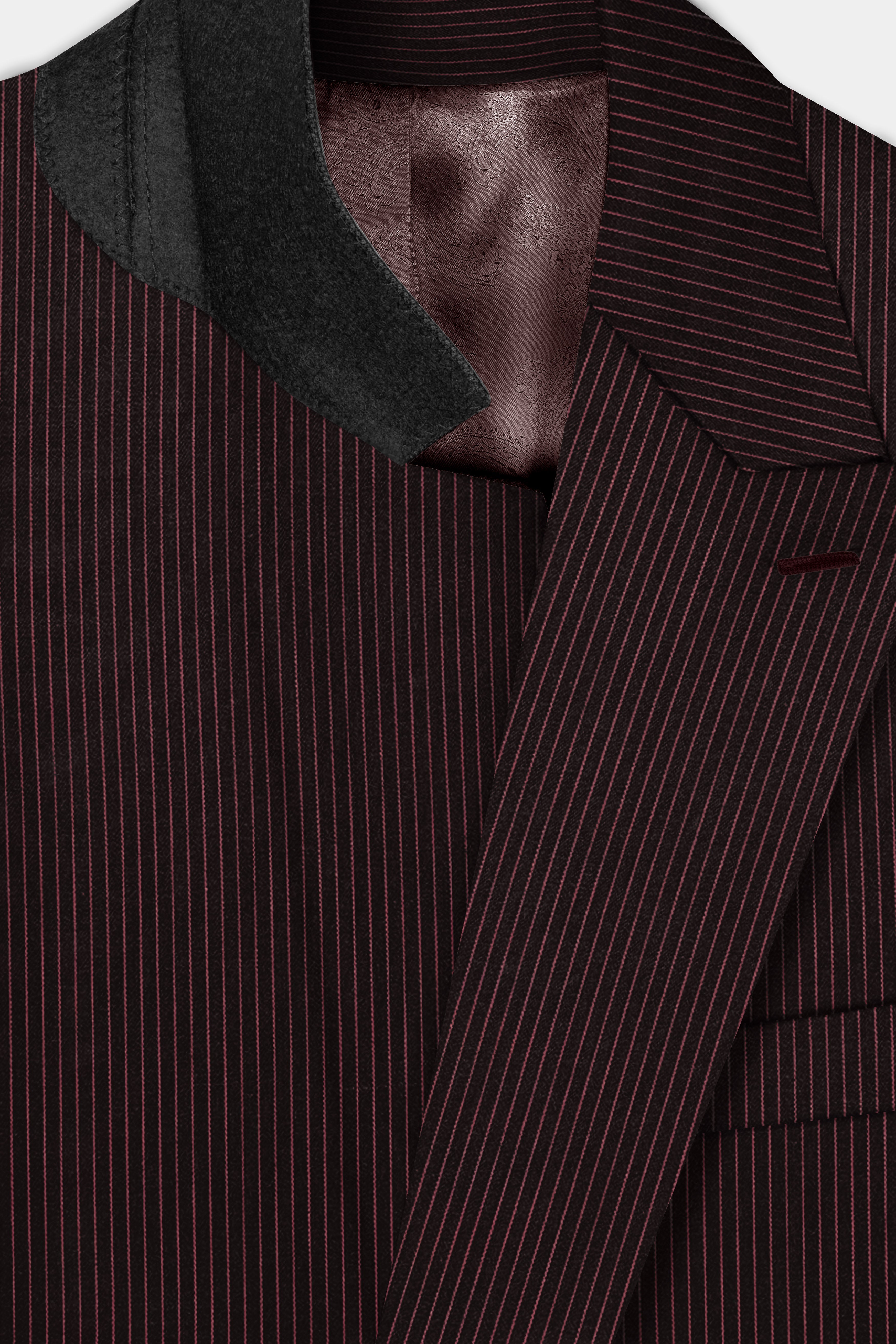 English Walnut Red Striped Wool Rich Double Breasted Blazer