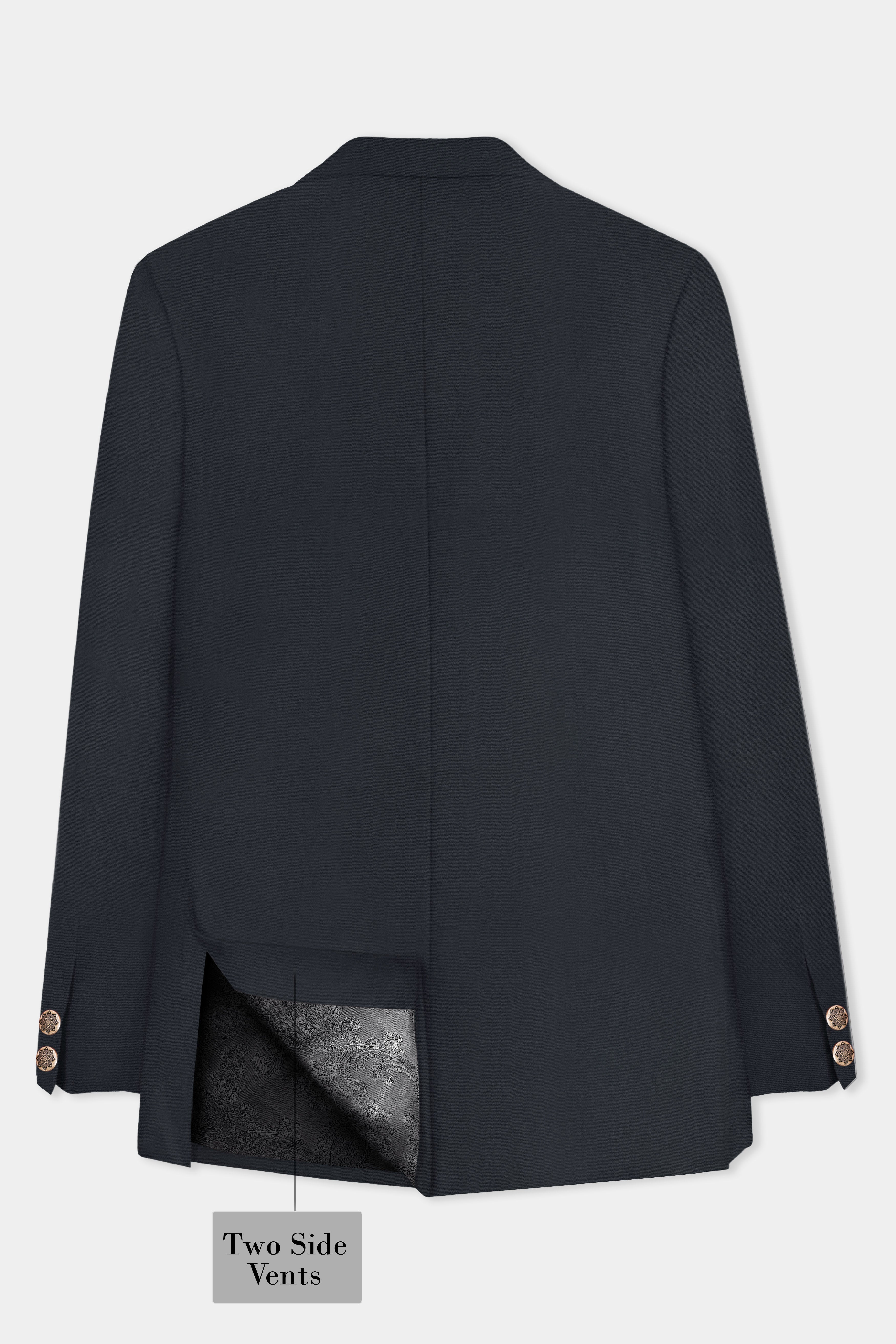 Charade Gray Solid Wool Rich Bandhgala Designer Blazer