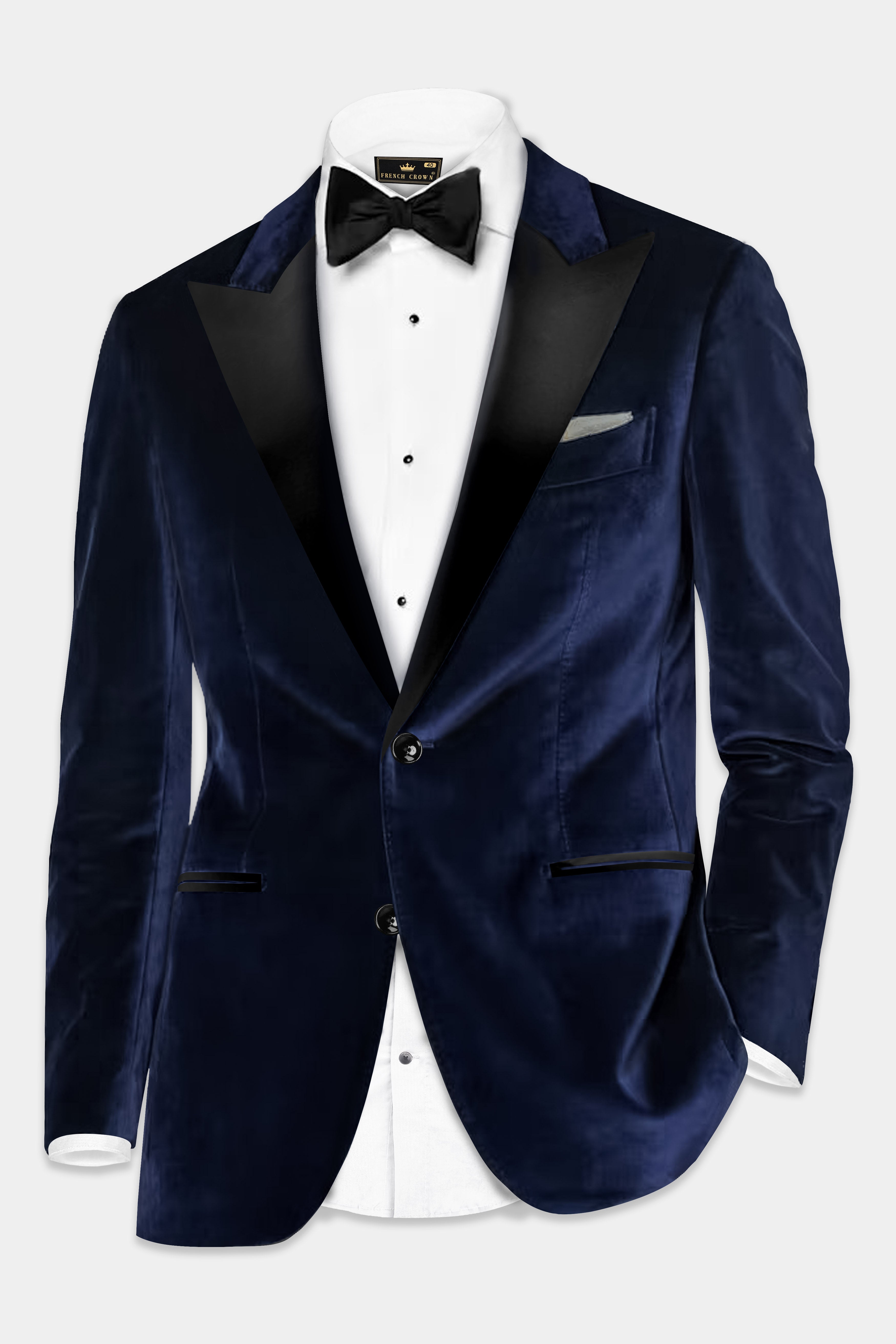 Ocean Mist-Tealish Blue Velvet Peak Lapel Tuxedo Blazer