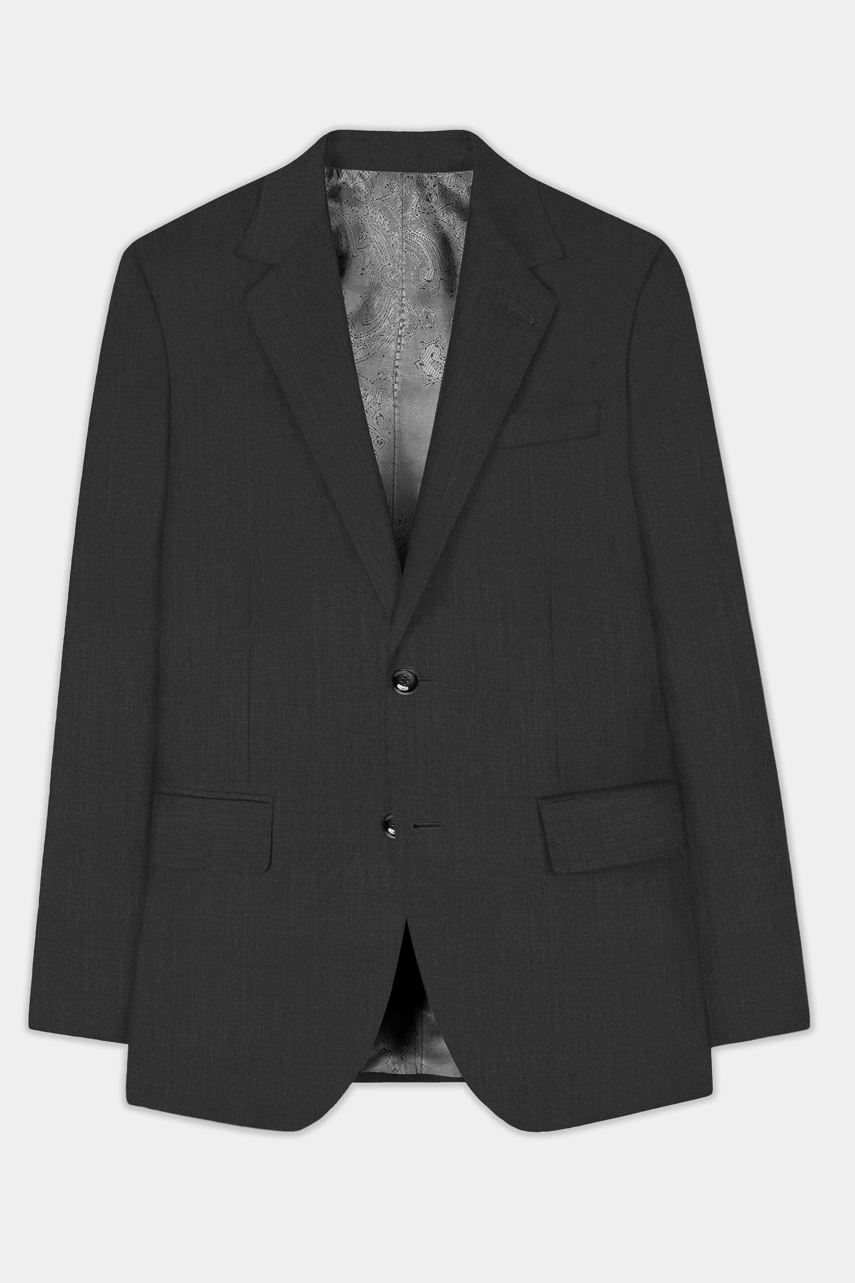 Ironclad Ash-Mine Shaft Gray Textured Wool Rich Single Breasted Blazer