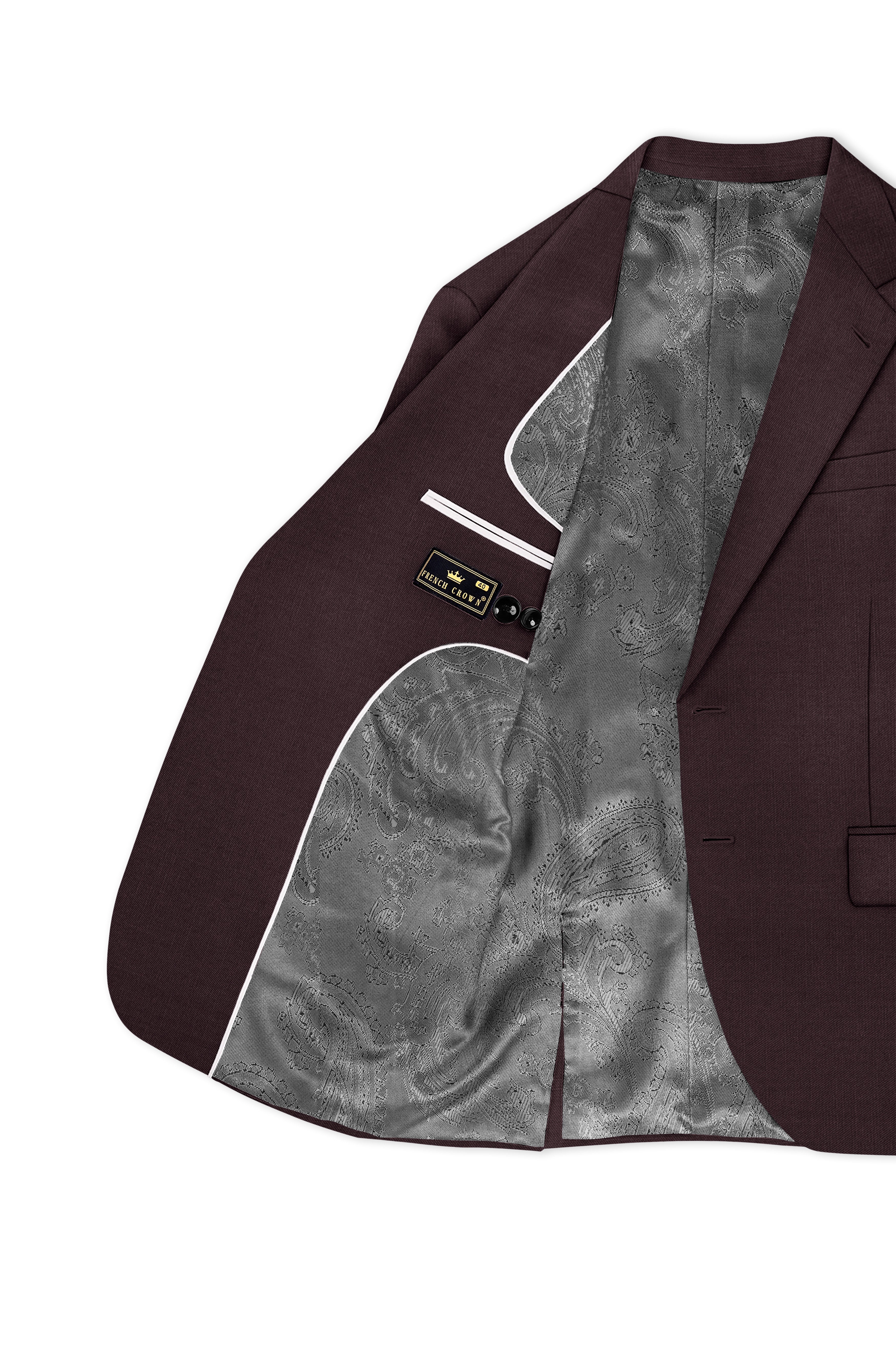 Espresso-Hickory Brown Solid Wool Rich Single Breasted Slight Stretch Blazer