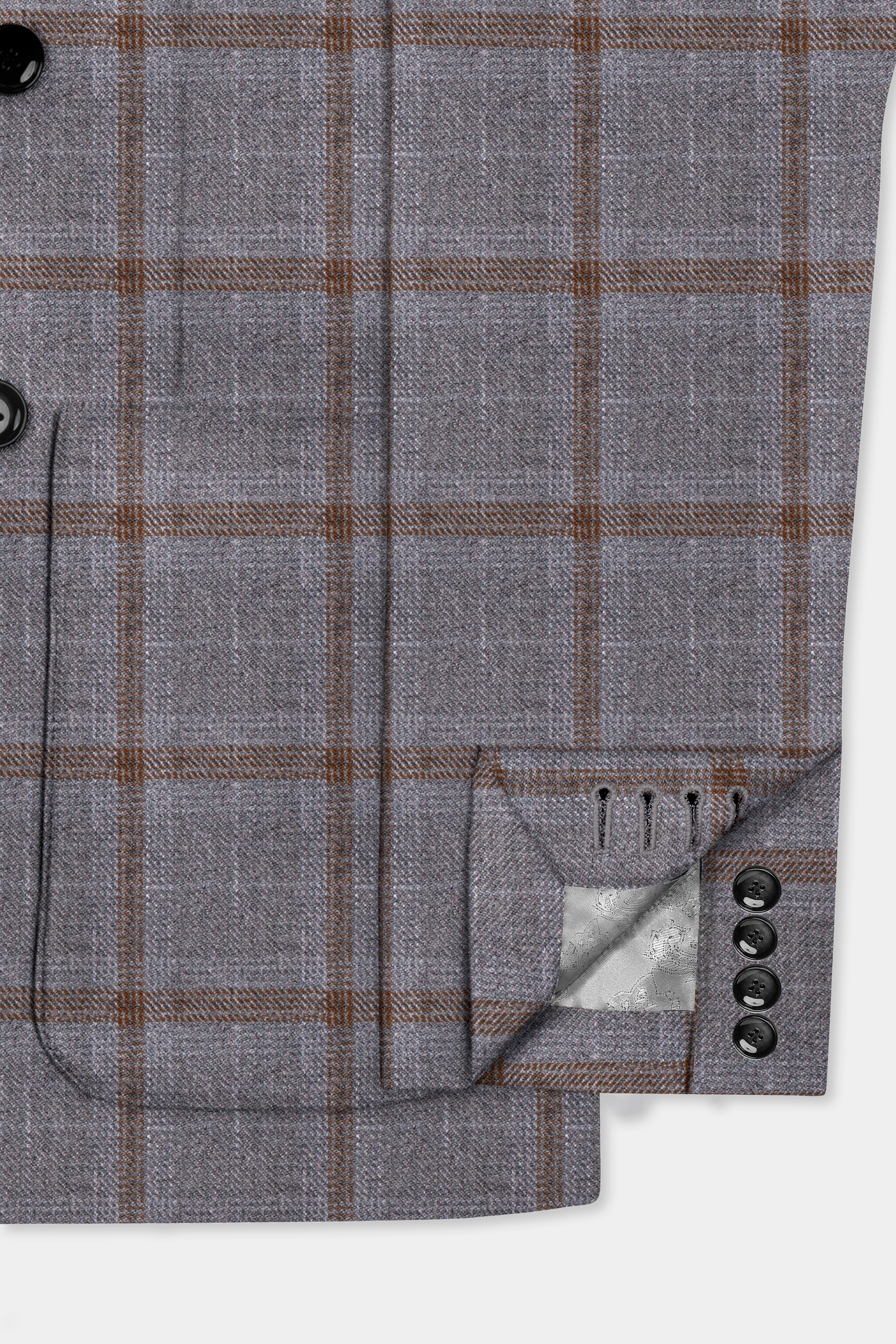 Flintstone-Gray windows Tweed Double Breasted Sports Blazer