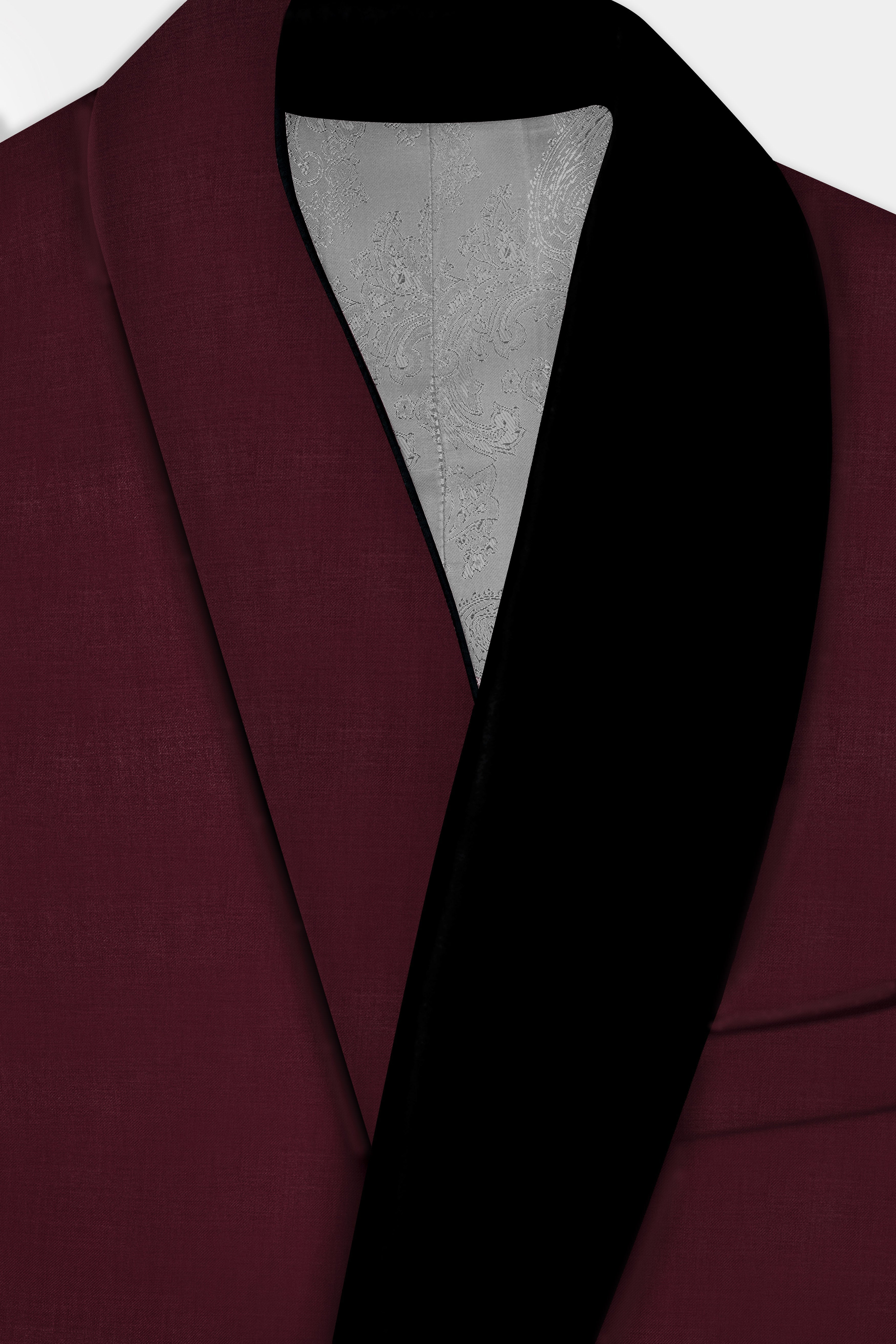 SepiaElite-Tamarind Brown Solid Wool Rich Tuxedo Slight Stretch Blazer