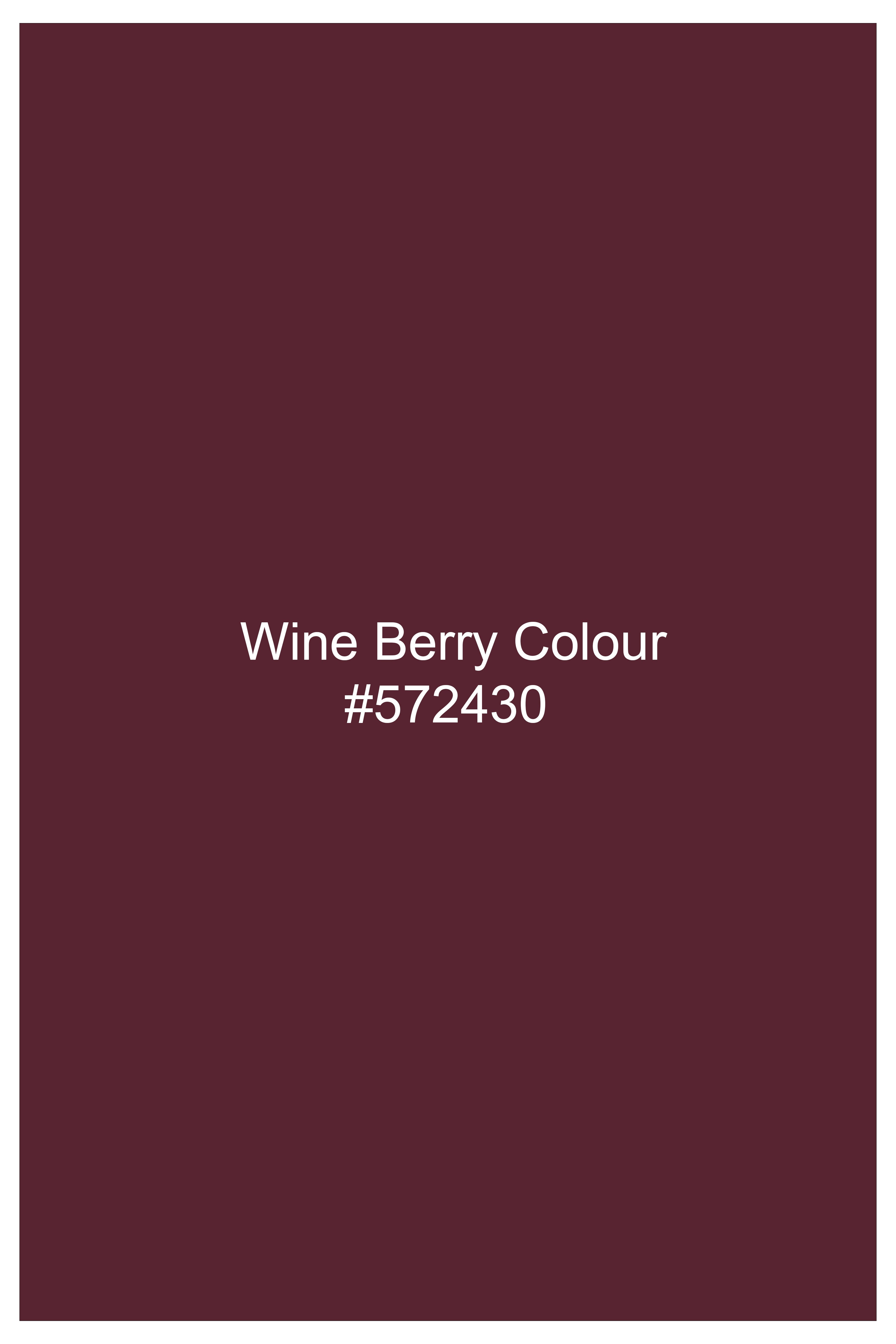 Merlot-Wine Berry Solid Wool Rich Single Breasted Slight Stretch Blazer