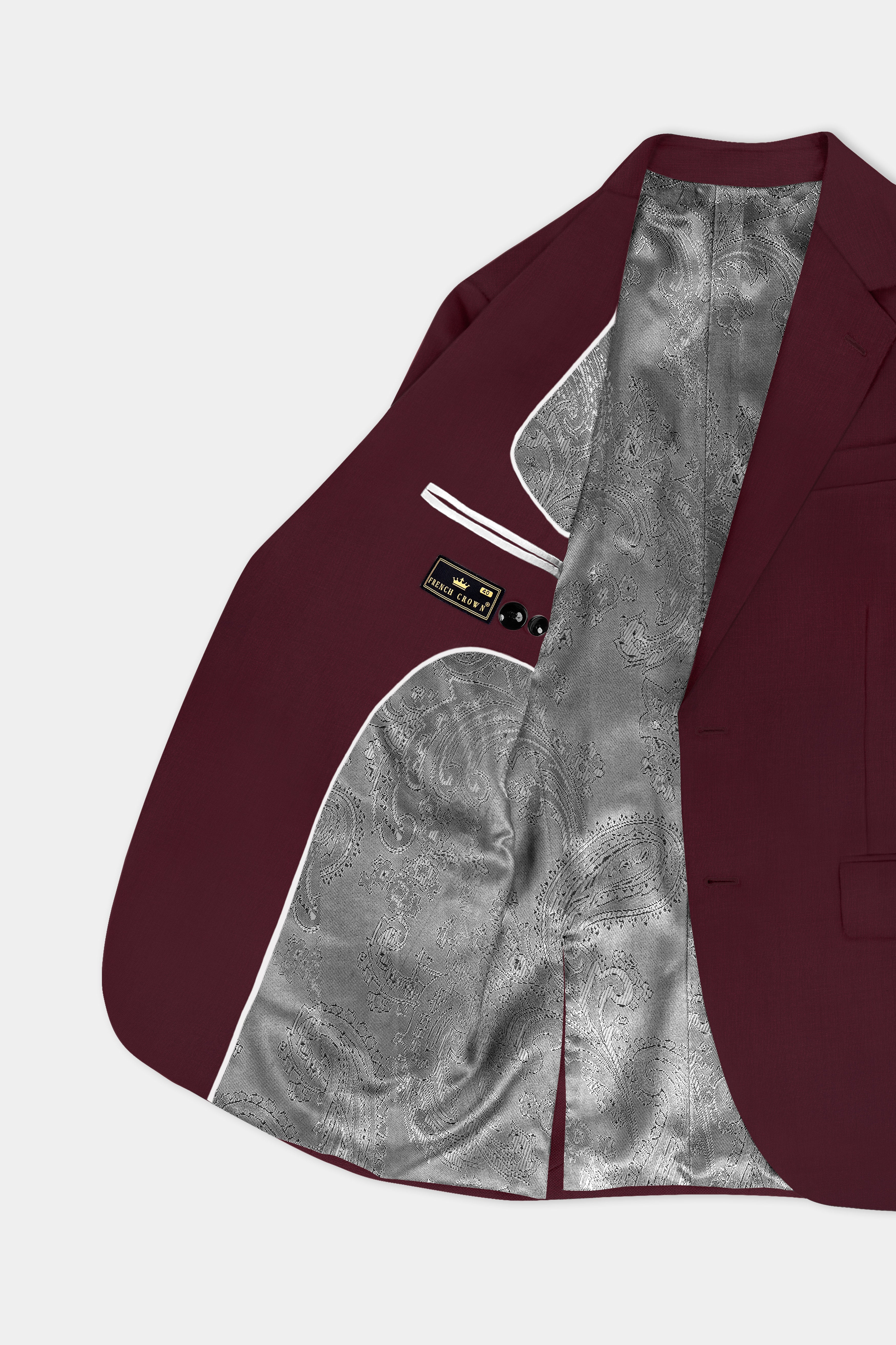 Merlot-Wine Berry Solid Wool Rich Single Breasted Slight Stretch Blazer