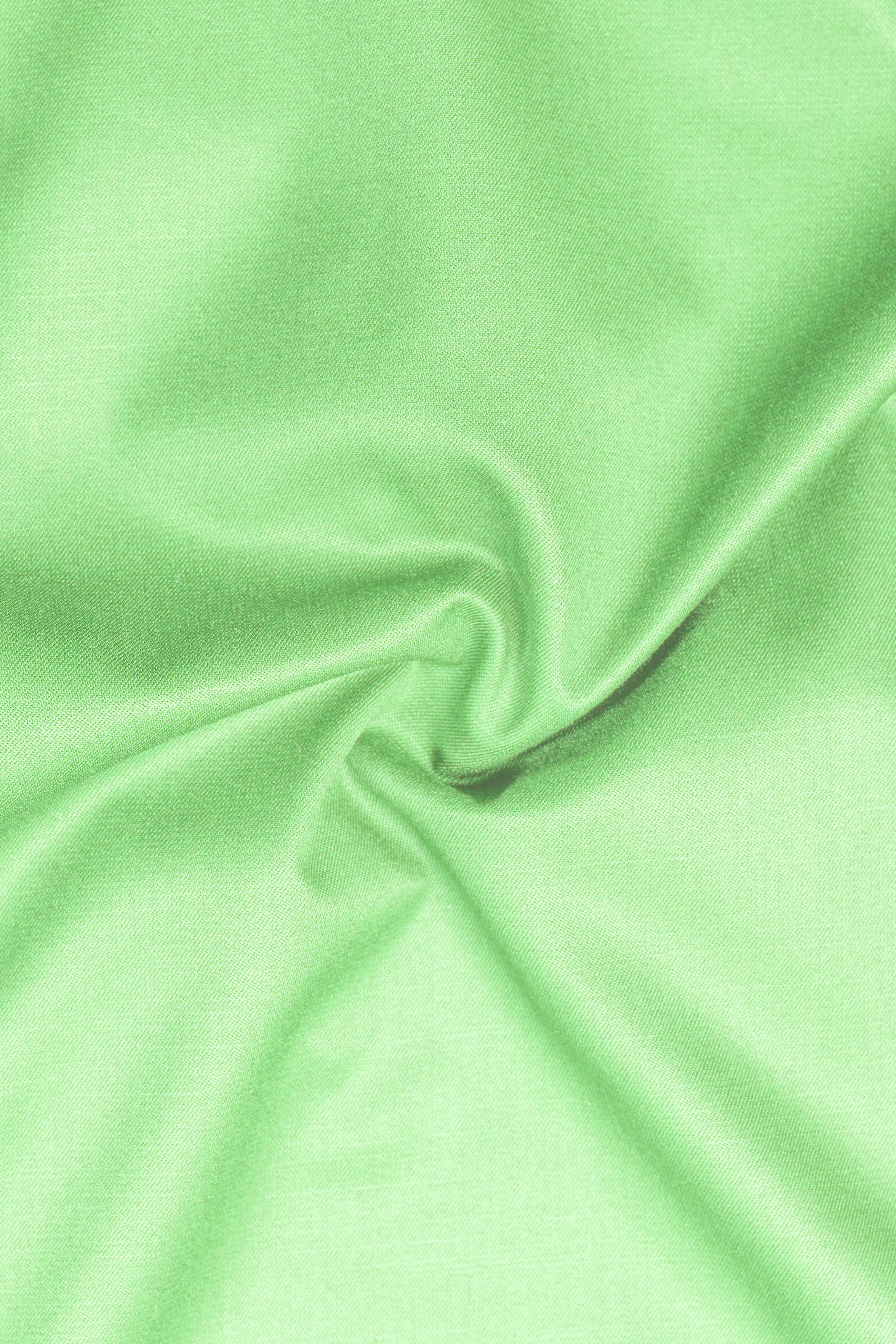 Emerald-Mint Green Solid Wool Rich Tuxedo Slight Stretch Blazer