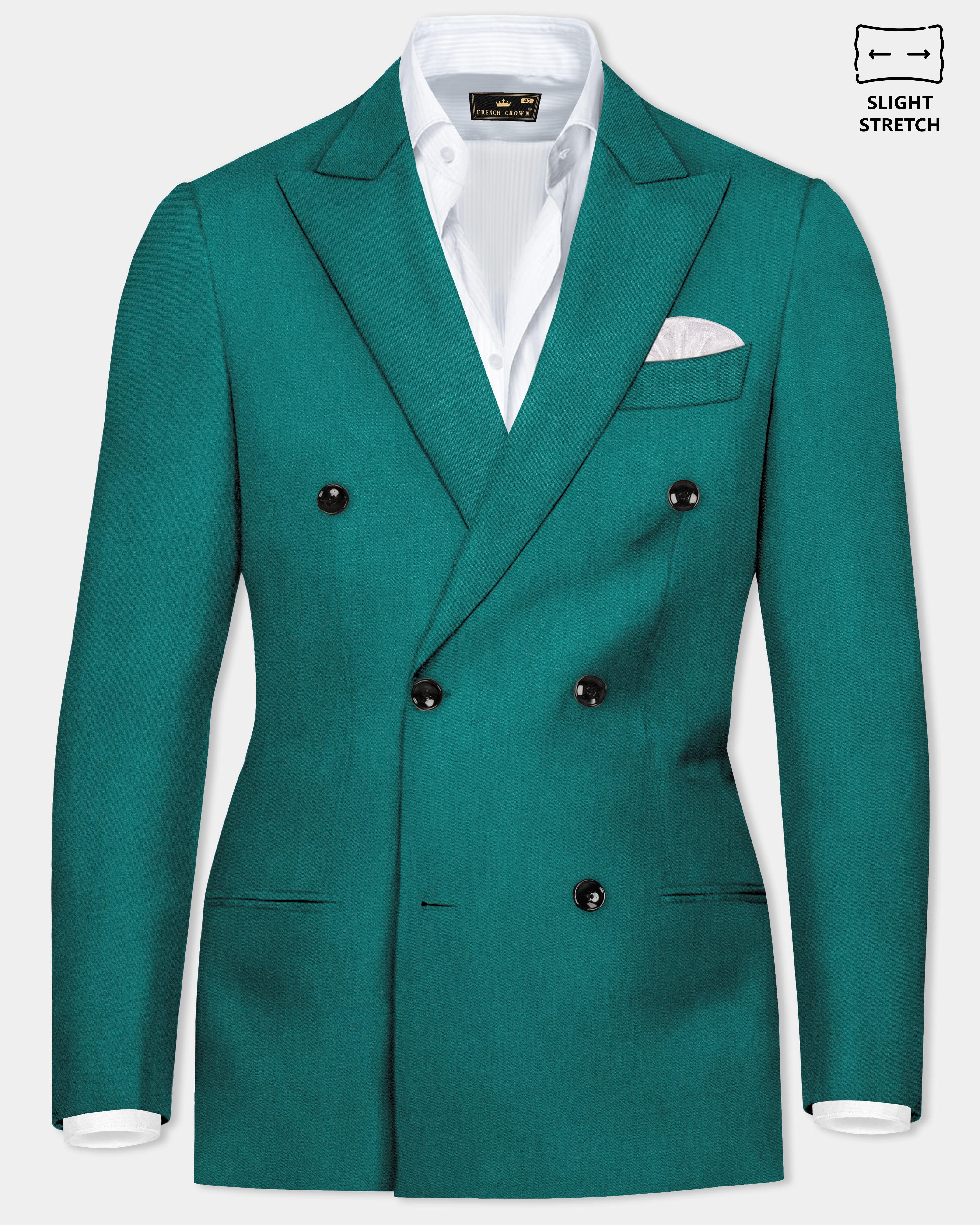 Verdant Classic-Surfie Green Solid Premium Wool Rich Double