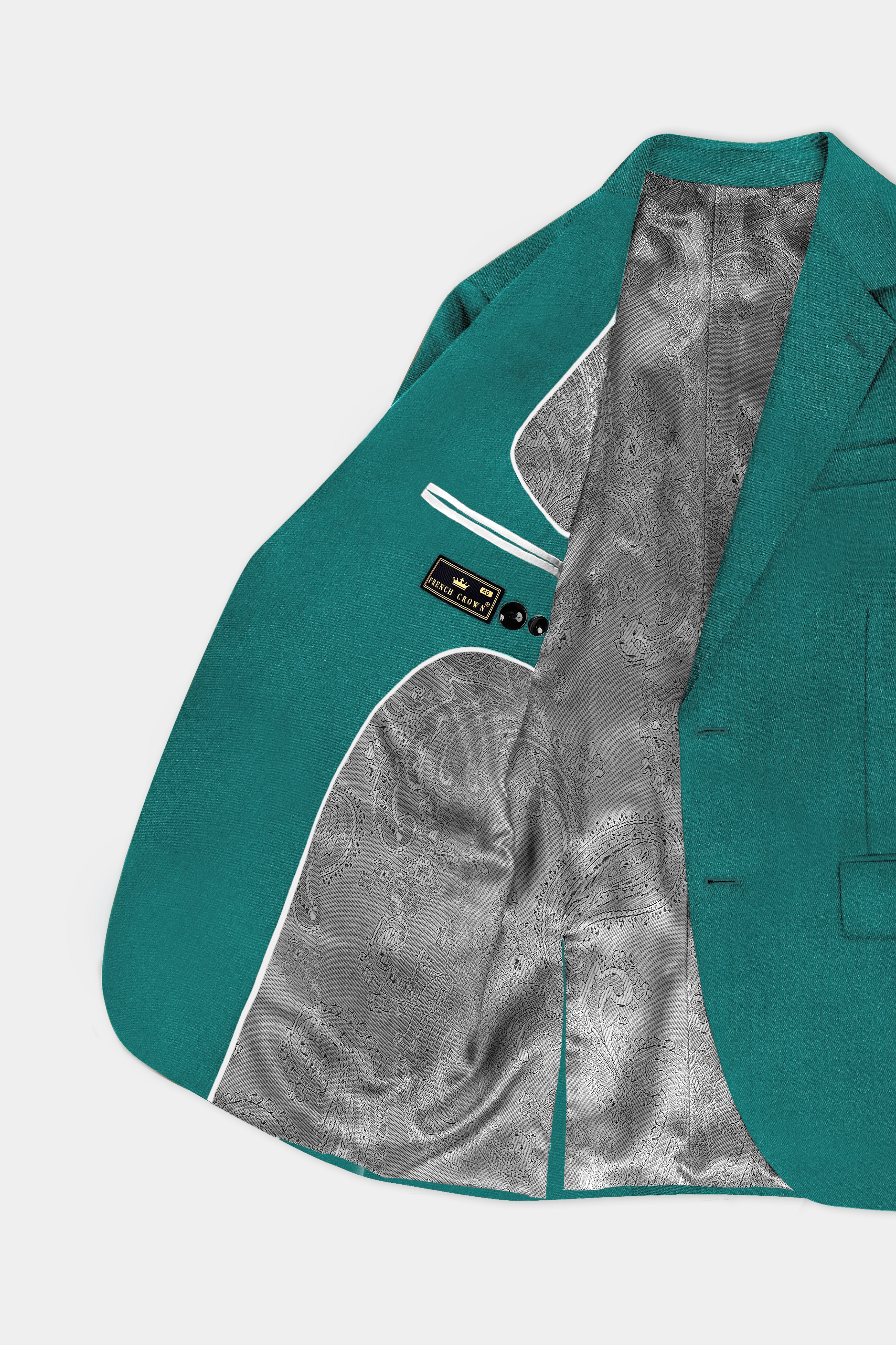Verdant Classic-Surfie Green Solid Wool Rich Single Breasted Slight Stretch Blazer