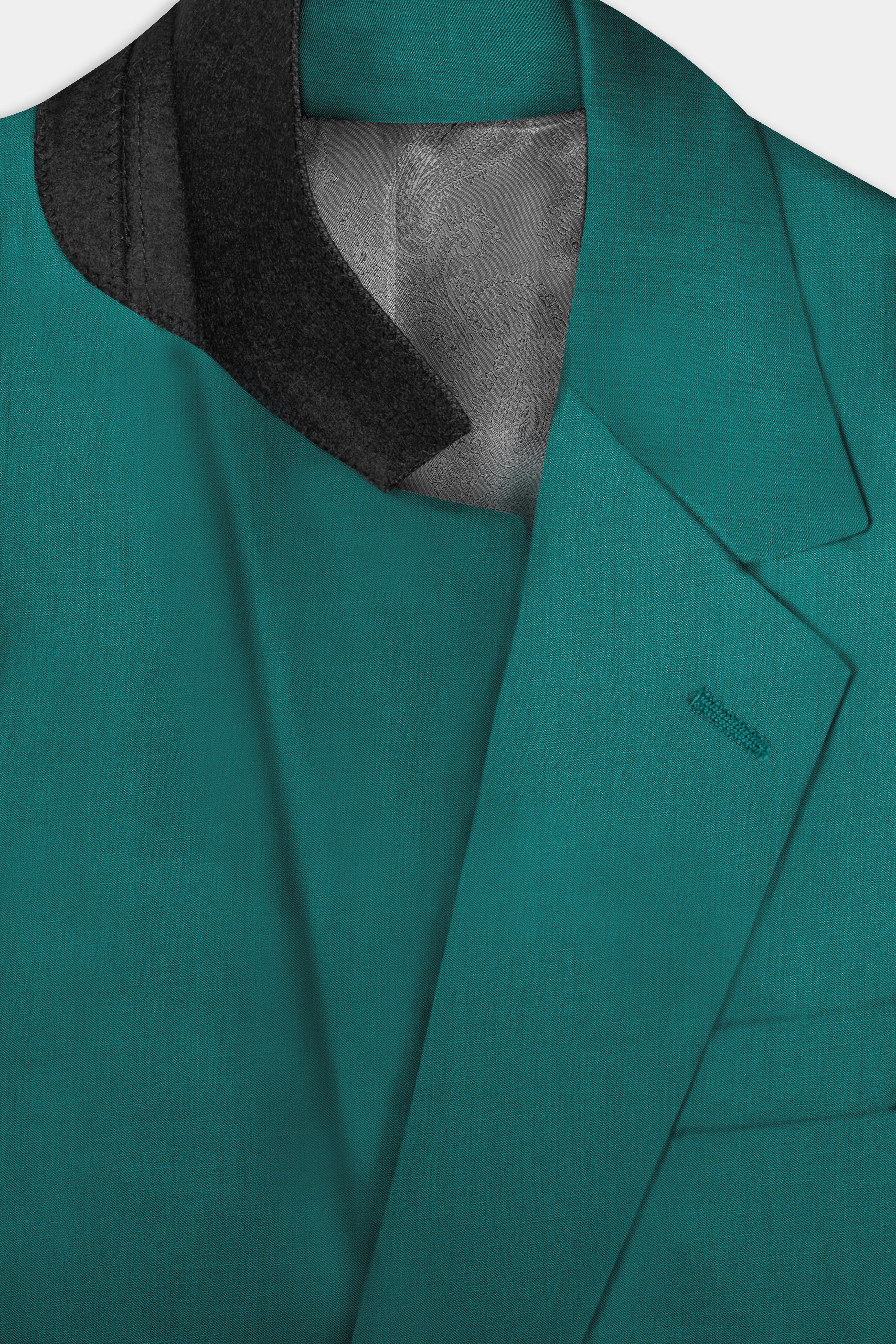 Verdant Classic-Surfie Green Solid Wool Rich Single Breasted Slight Stretch Blazer