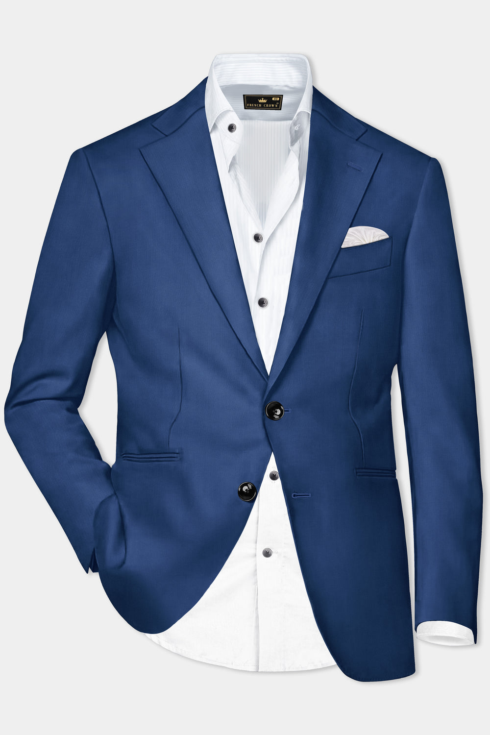 Charcoal Plaid Wool Blend Double Breasted Suit