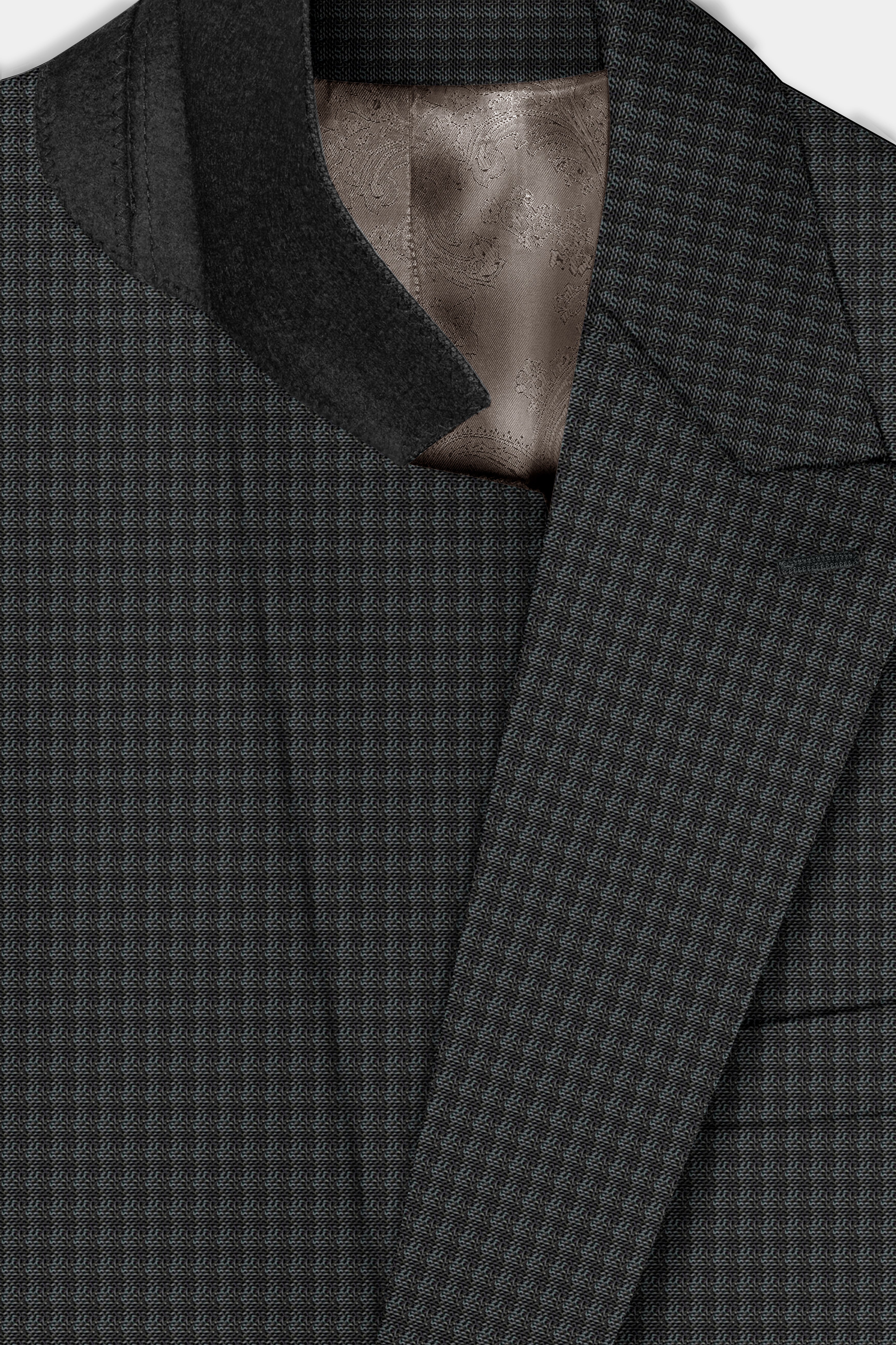 Ironclad -Tuatara Gray Gingham Plaid Wool Rich Double Breasted Blazer