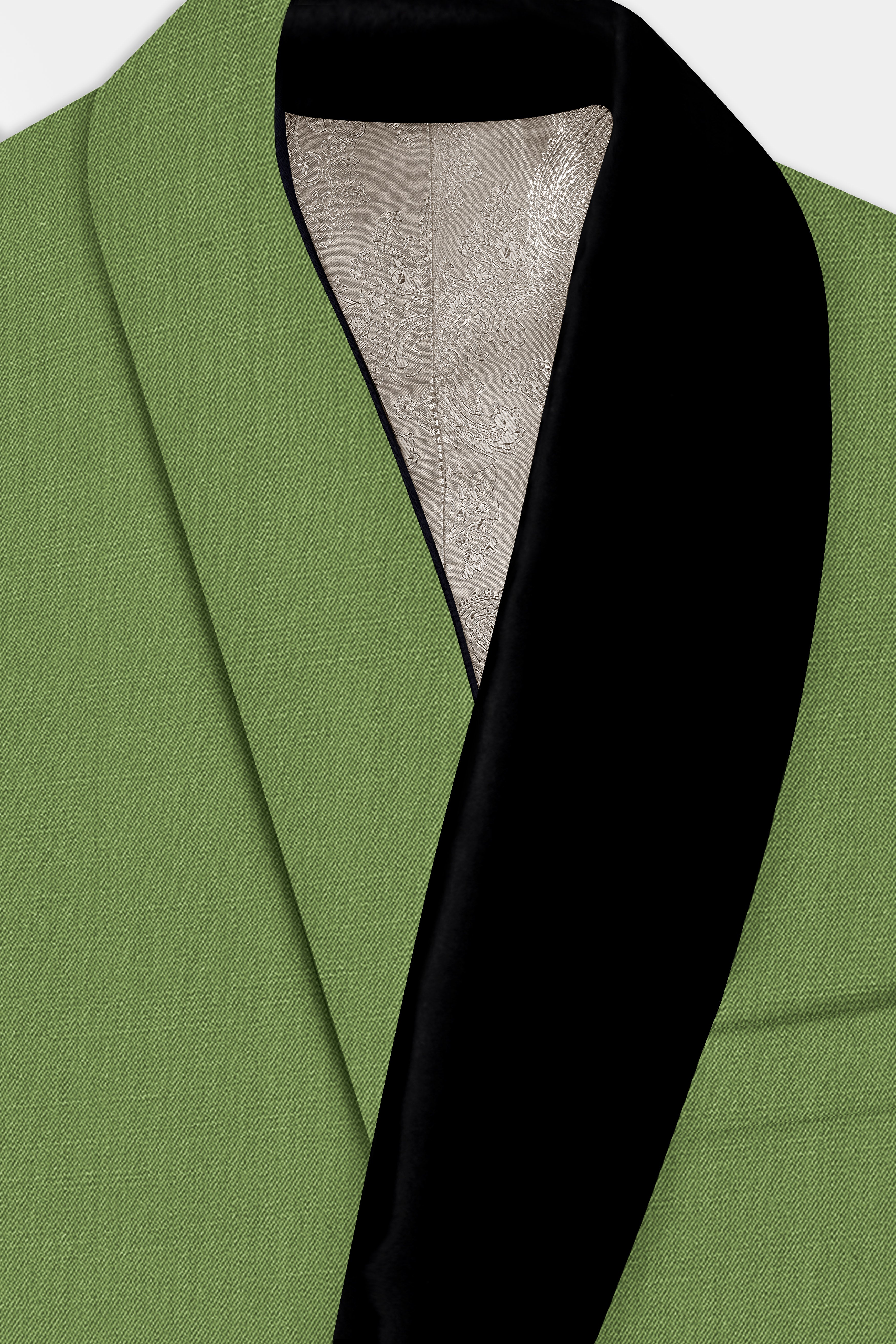 Sage Regal-Dingley Green Solid Wool Rich Tuxedo Slight Stretch Blazer