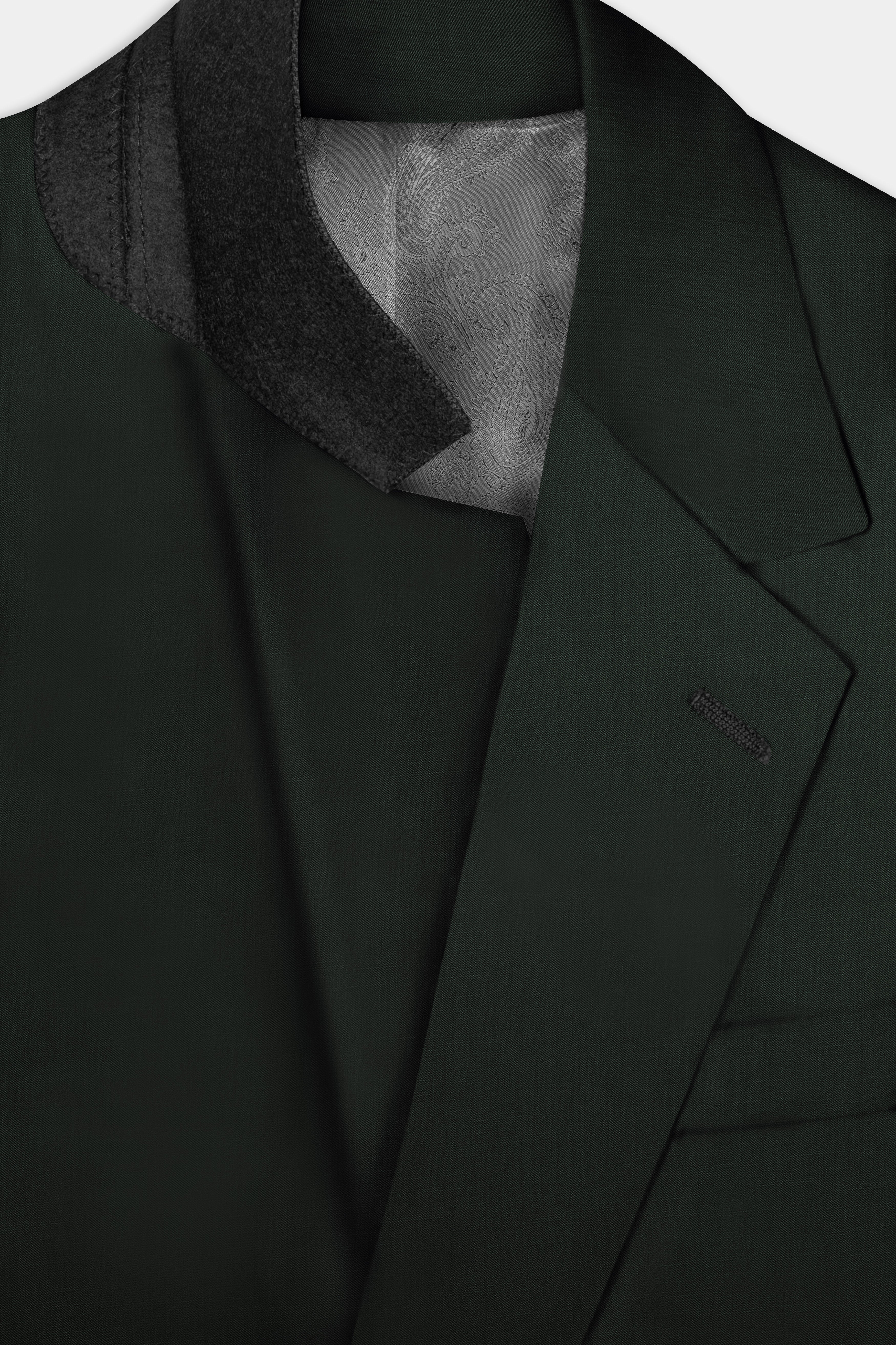 Verdant Majesty-Juniper Green Solid Wool Rich Single Breasted Stretchable traveler Blazer