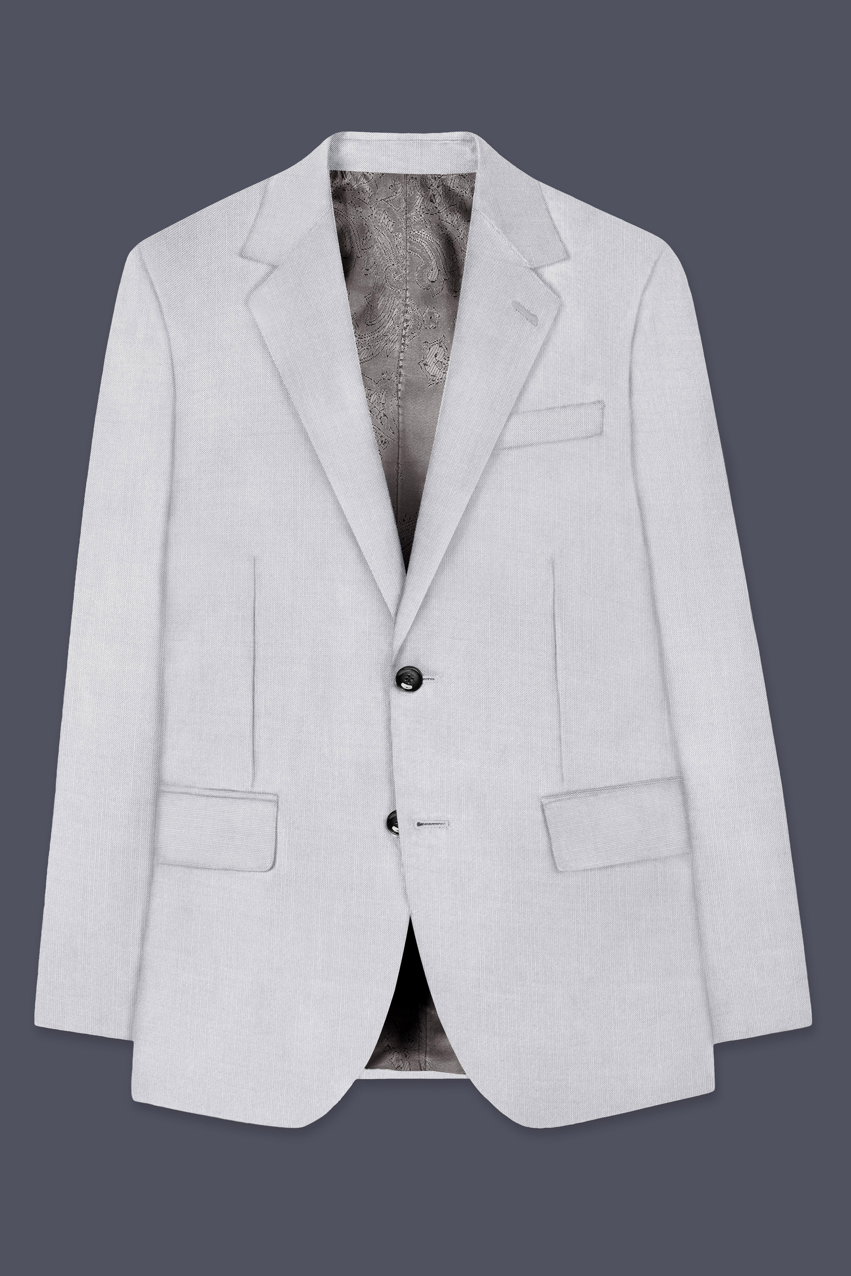 Granite-Alto Gray Solid Wool Rich Single Breasted Slight Stretch Blazer
