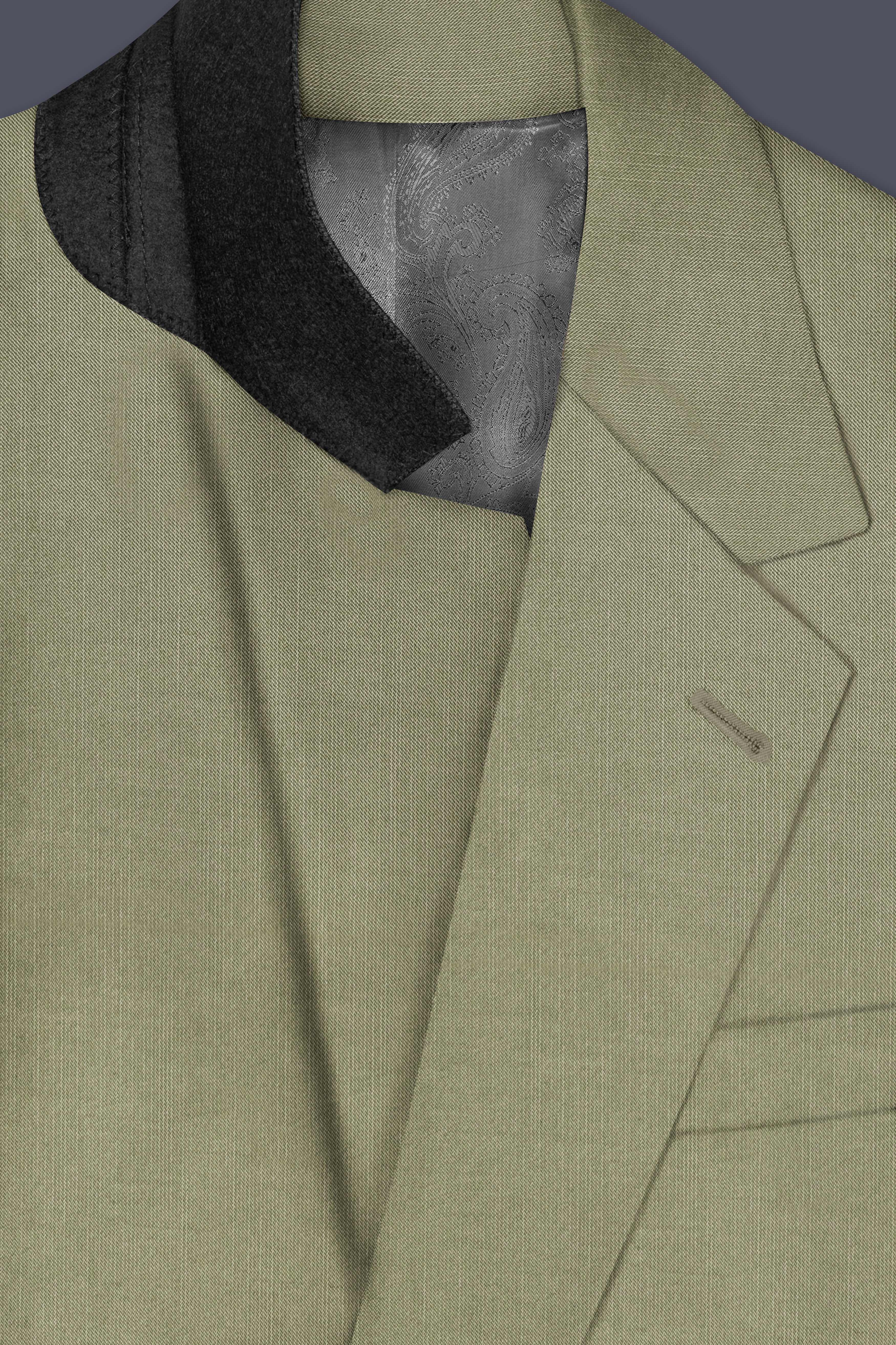 Citron-Lemon Grass Green Solid Wool Rich Single Breasted Slight Stretch Blazer