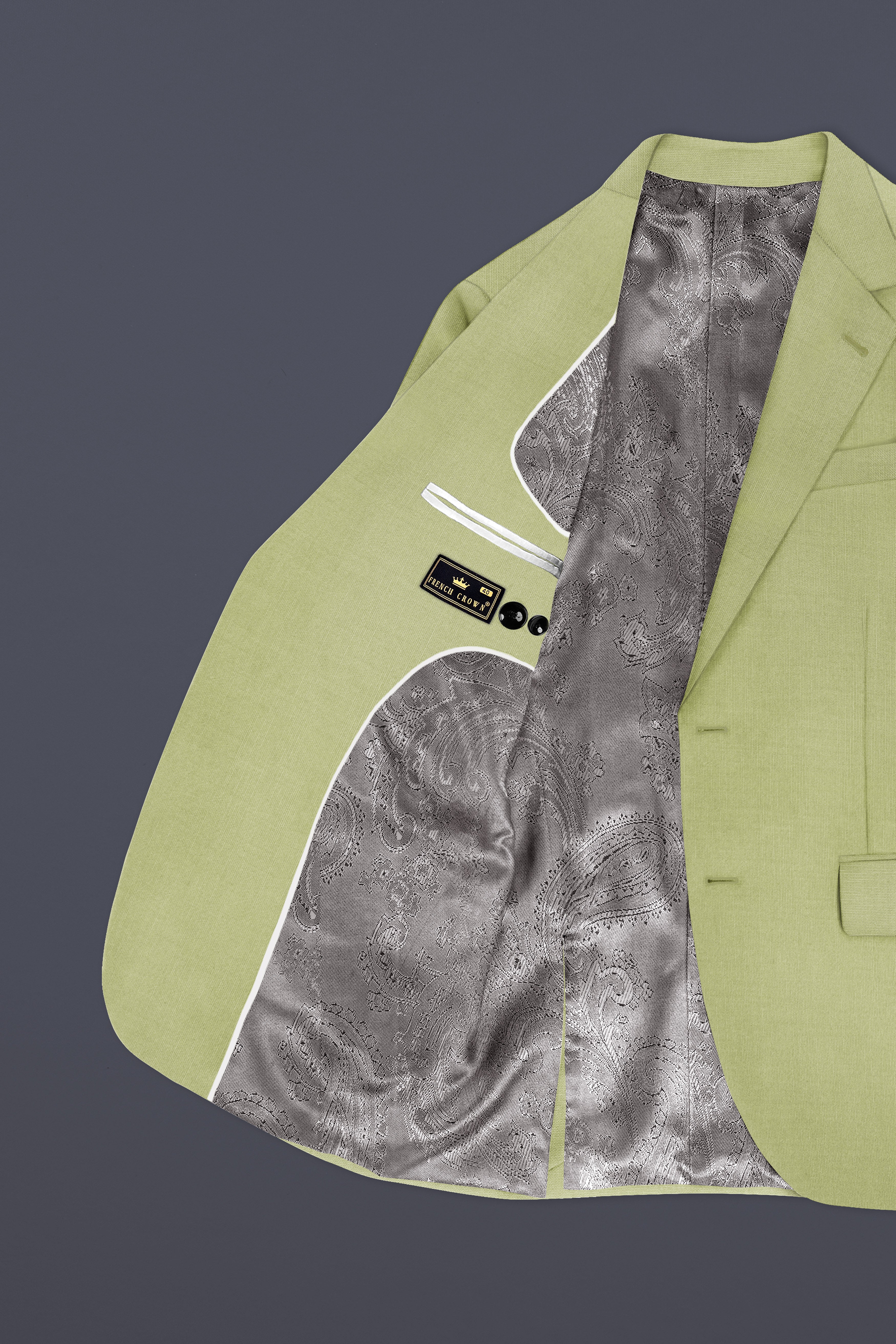 Marsh-Swamp Green Solid Wool Rich Single Breasted Slight Stretch Blazer