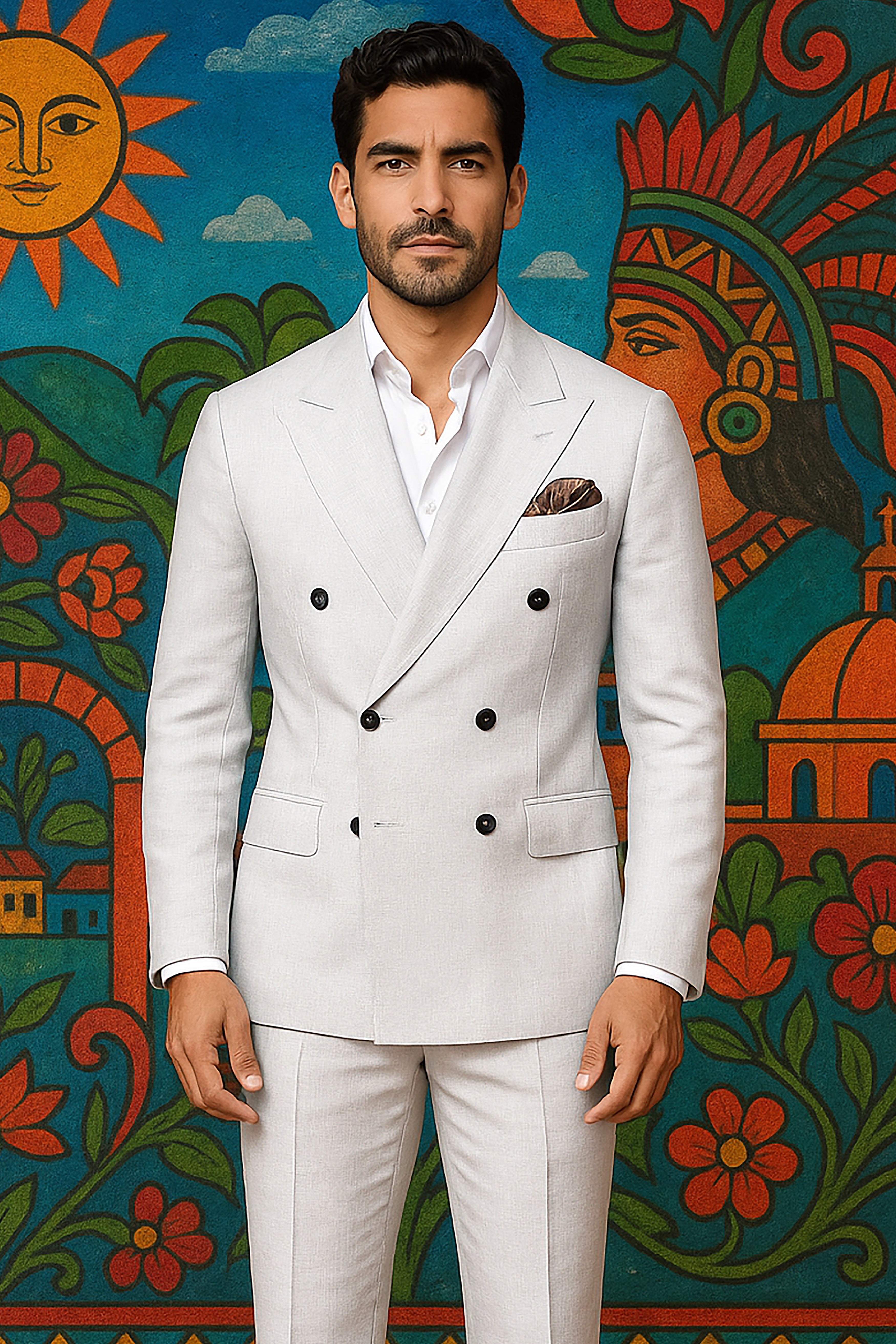 Granite-Alto Gray Solid Wool Rich Double Breasted Slight Stretch Blazer